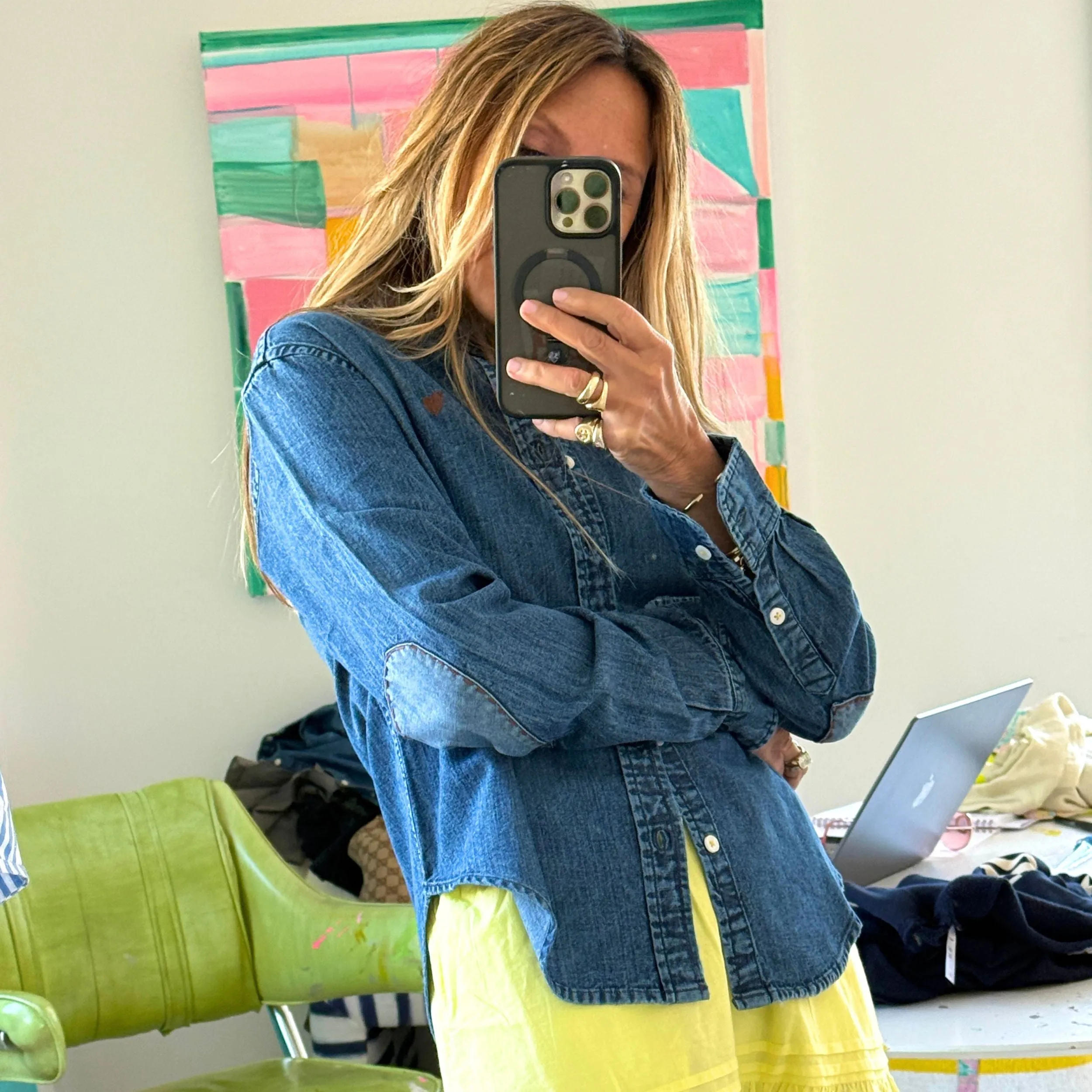 Keaton Denim Shirt sold by Kerri Rosenthal product image thumbnail 3