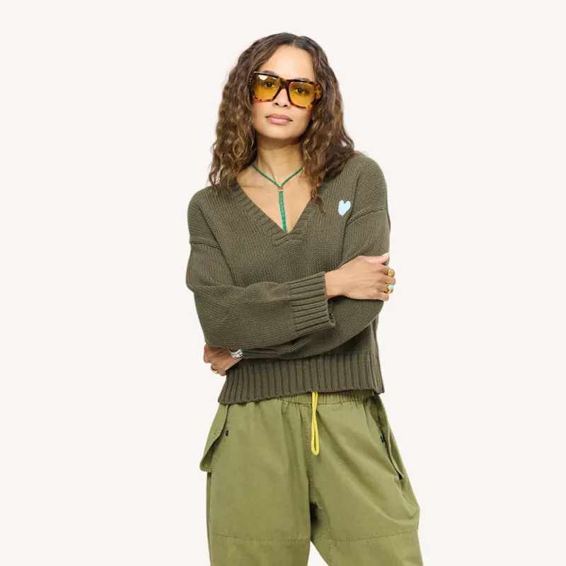 Saturday V Neck Sweater made by Kerri Rosenthal