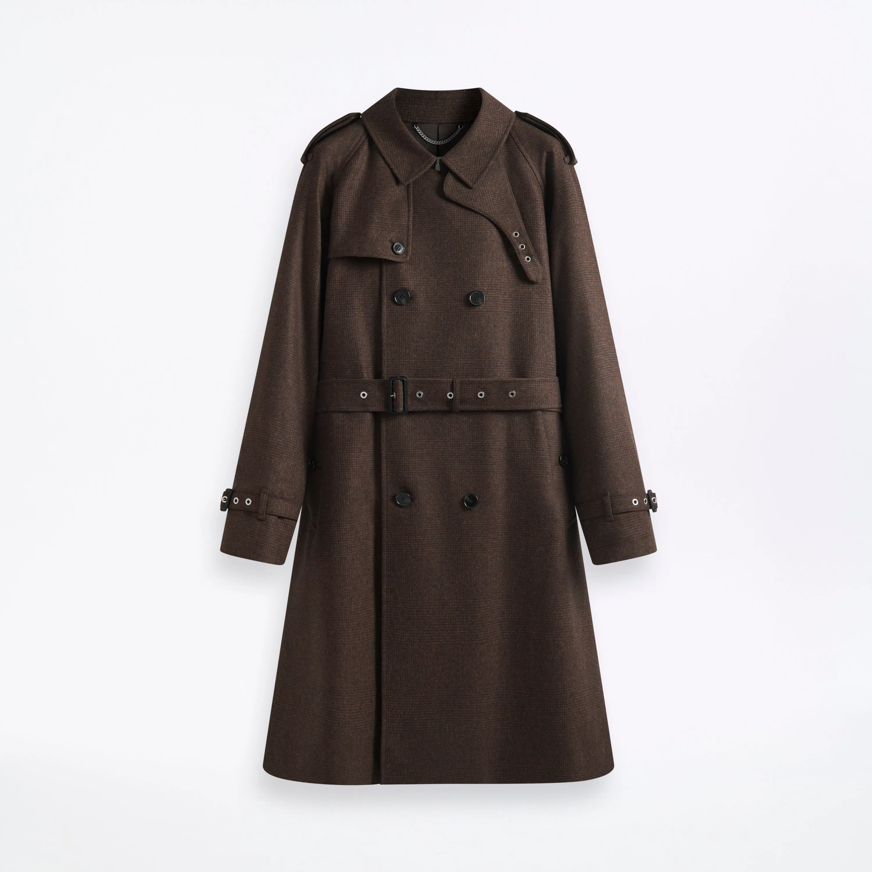 Blanefield Fox Brothers Double Breasted Wool Trench Coat sold by Mackintosh