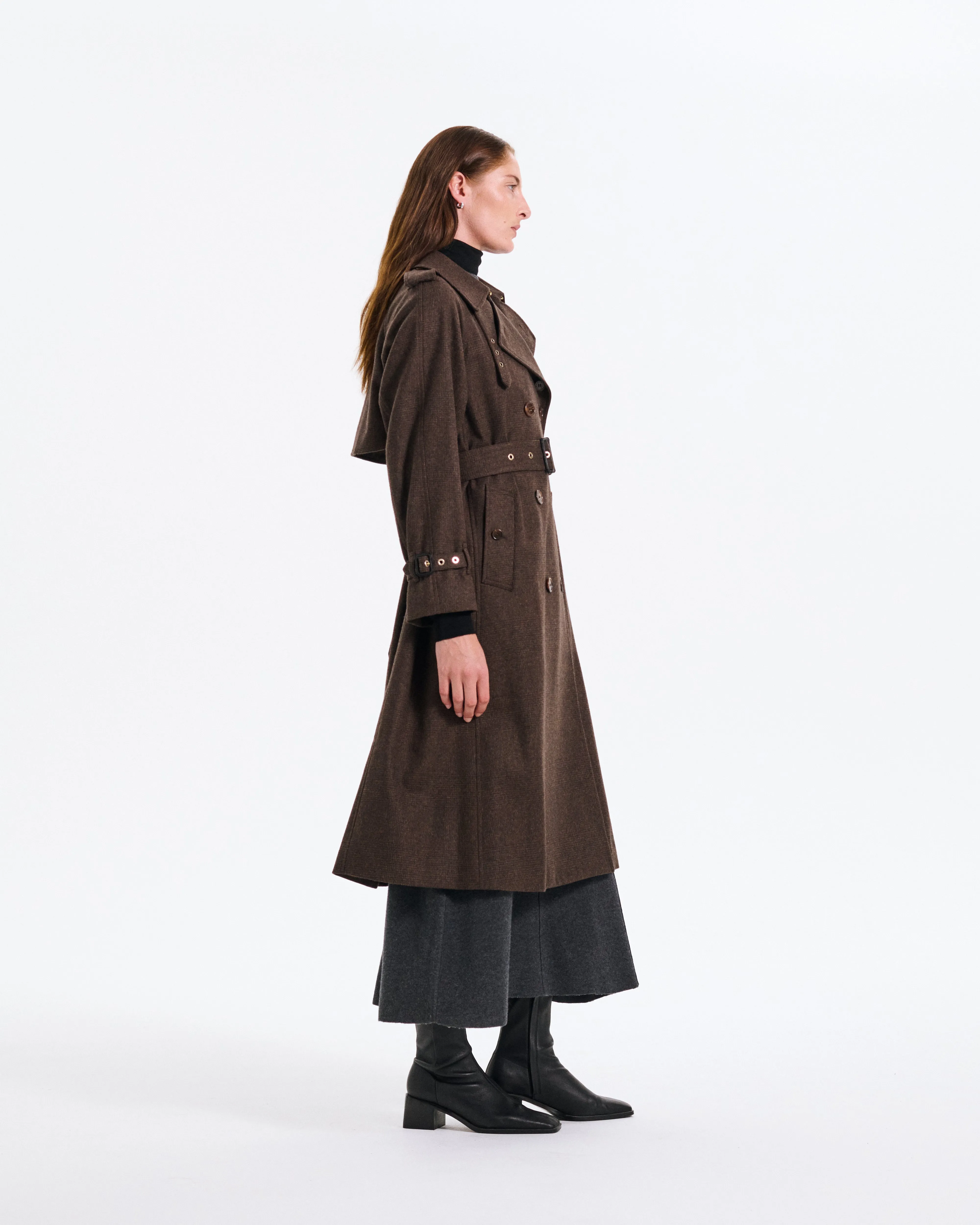 Forrest Wool Double Breasted Trench Coat sold by Mackintosh product image thumbnail 4