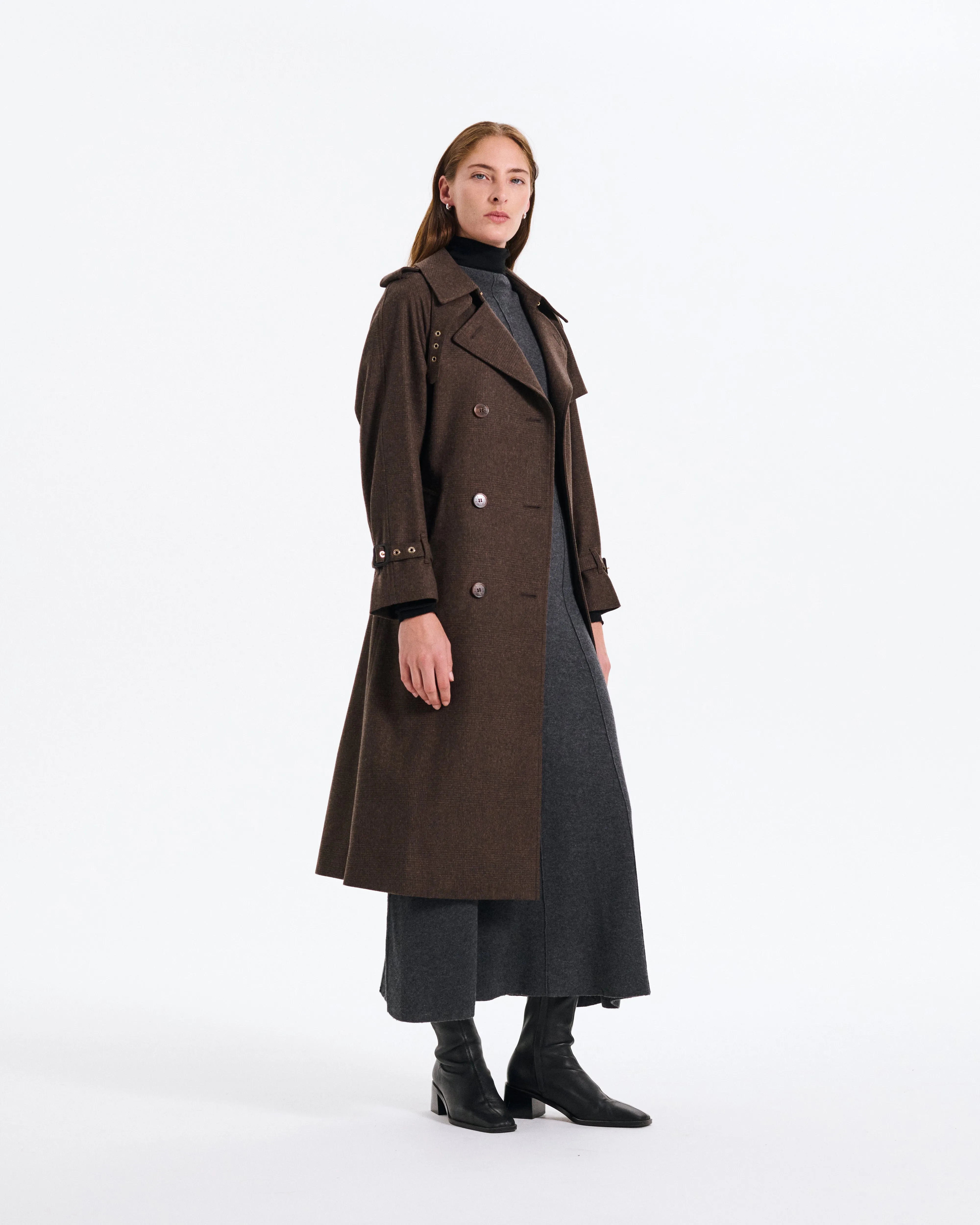 Forrest Wool Double Breasted Trench Coat sold by Mackintosh product image thumbnail 3