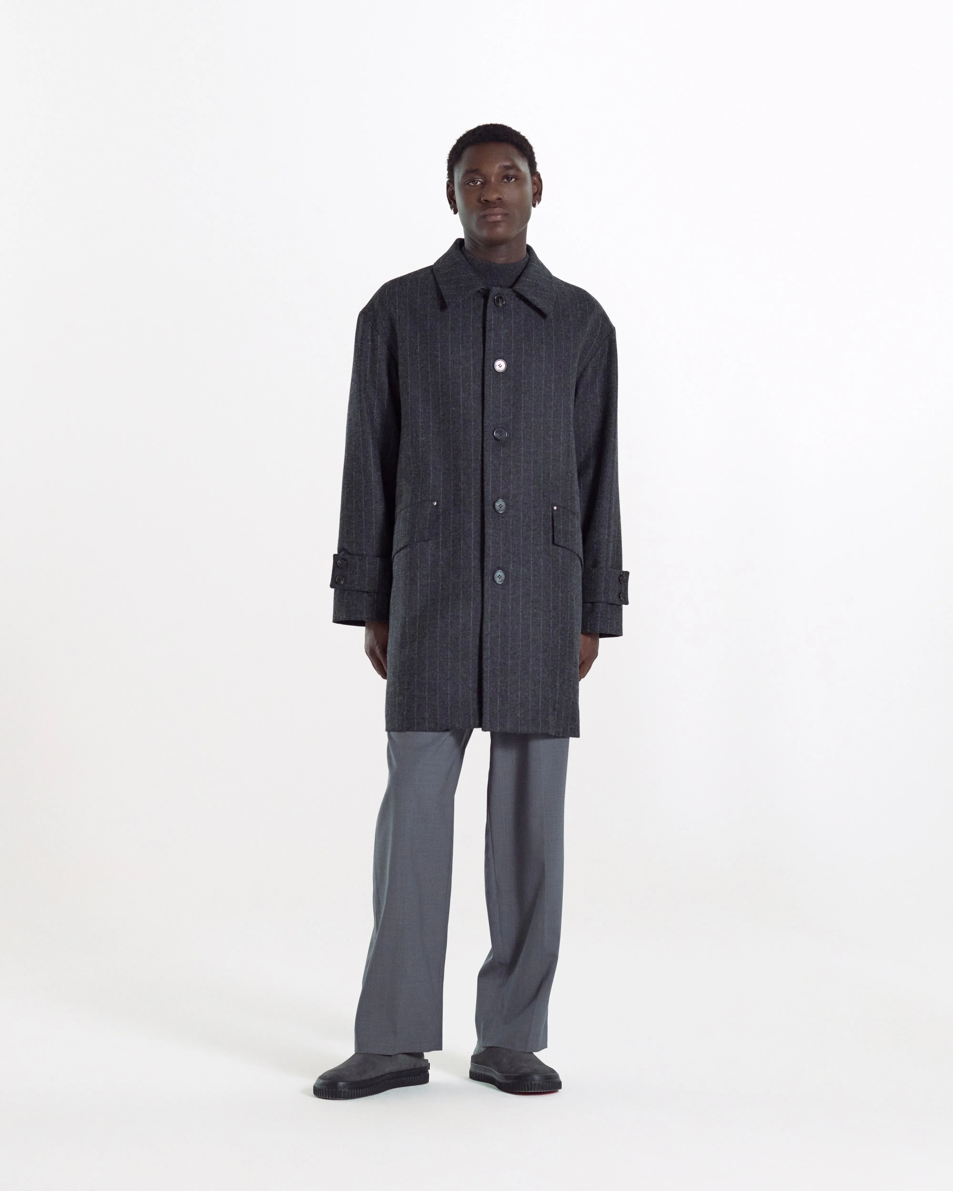 Humbie Chalkstripe Wool Coat sold by Mackintosh product image thumbnail 3