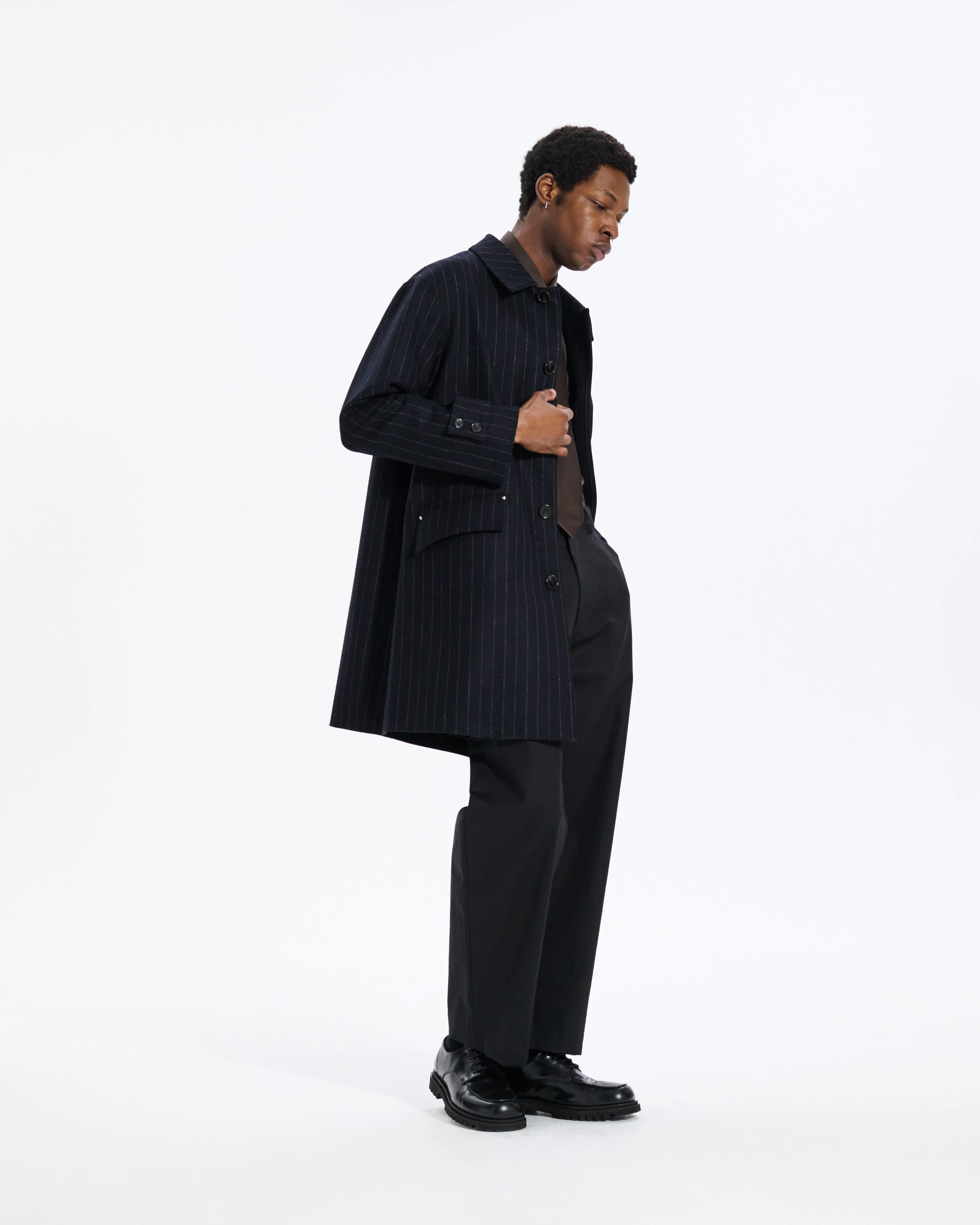 Humbie Chalkstripe Wool Coat sold by Mackintosh product image thumbnail 3