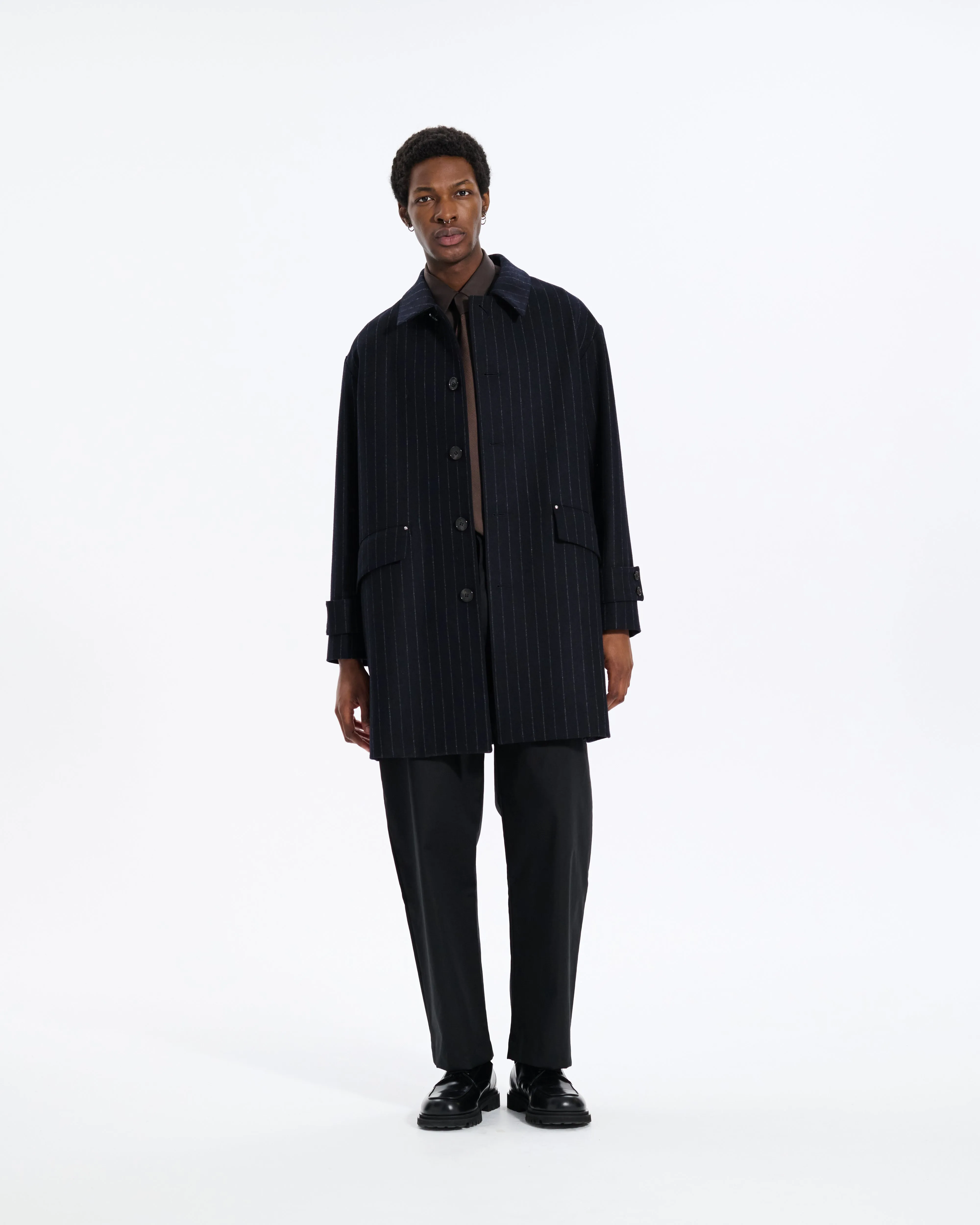 Humbie Chalkstripe Wool Coat sold by Mackintosh product image thumbnail 4