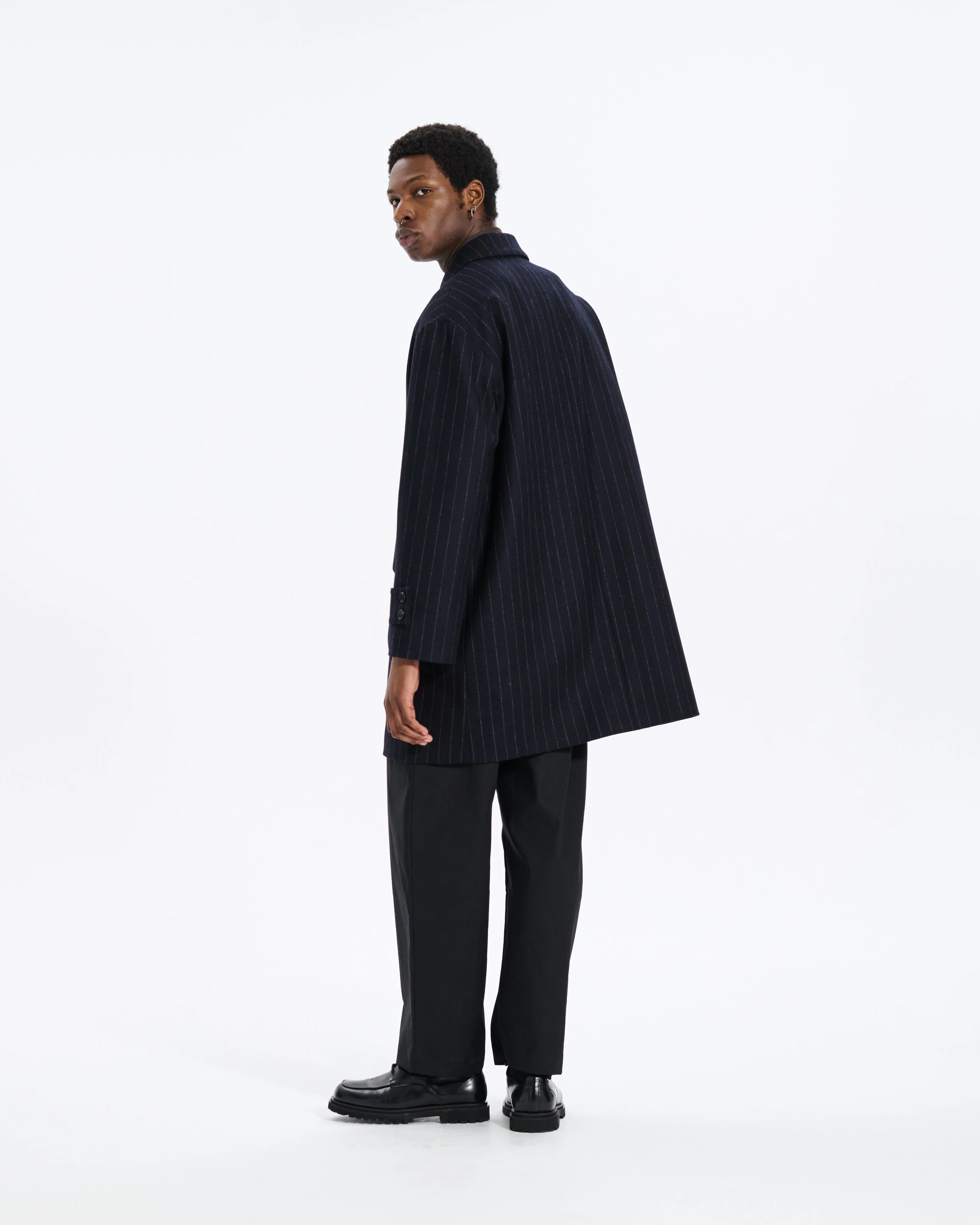 Humbie Chalkstripe Wool Coat sold by Mackintosh product image thumbnail 5