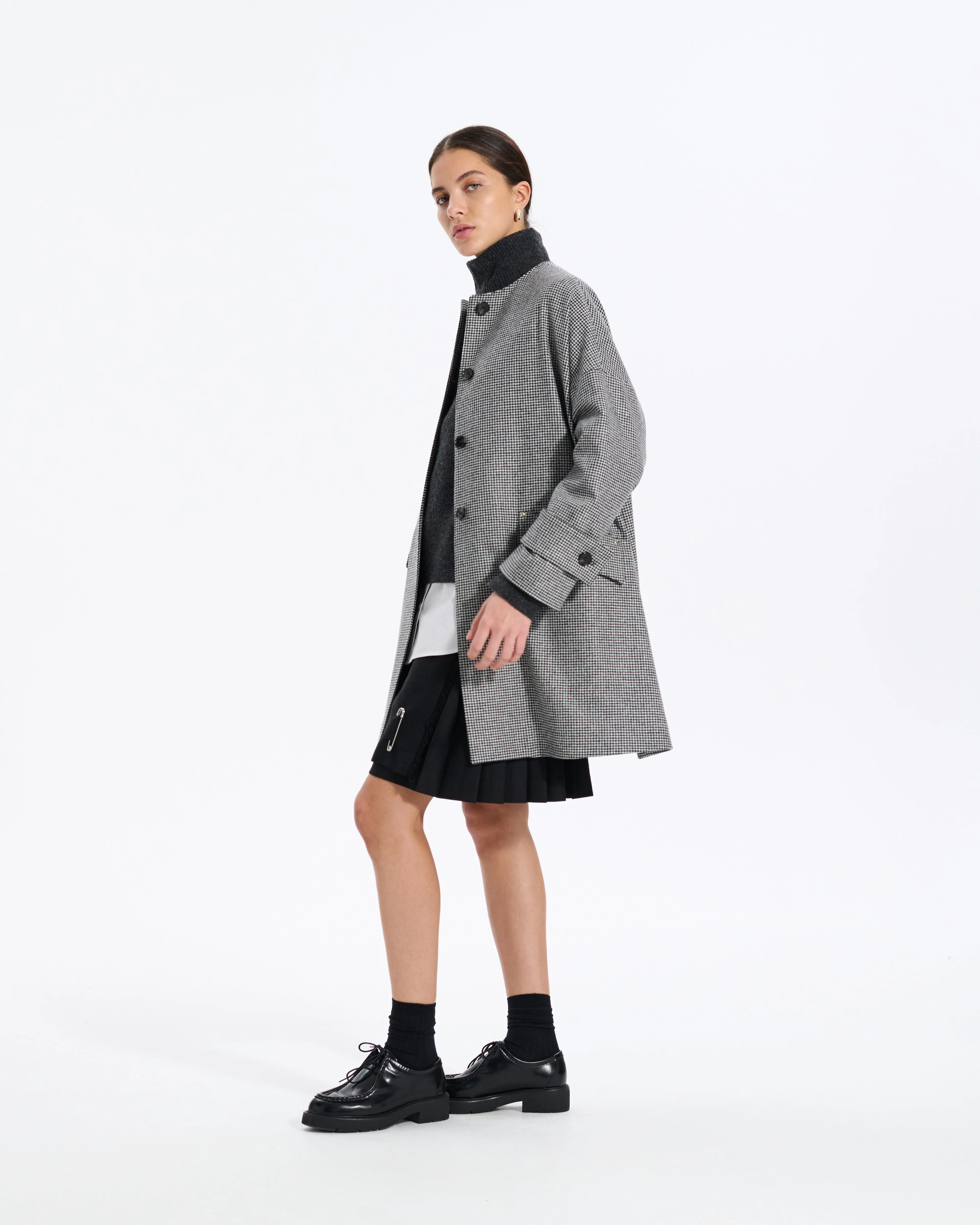 Humbie No Collar Wool Coat sold by Mackintosh product image thumbnail 4