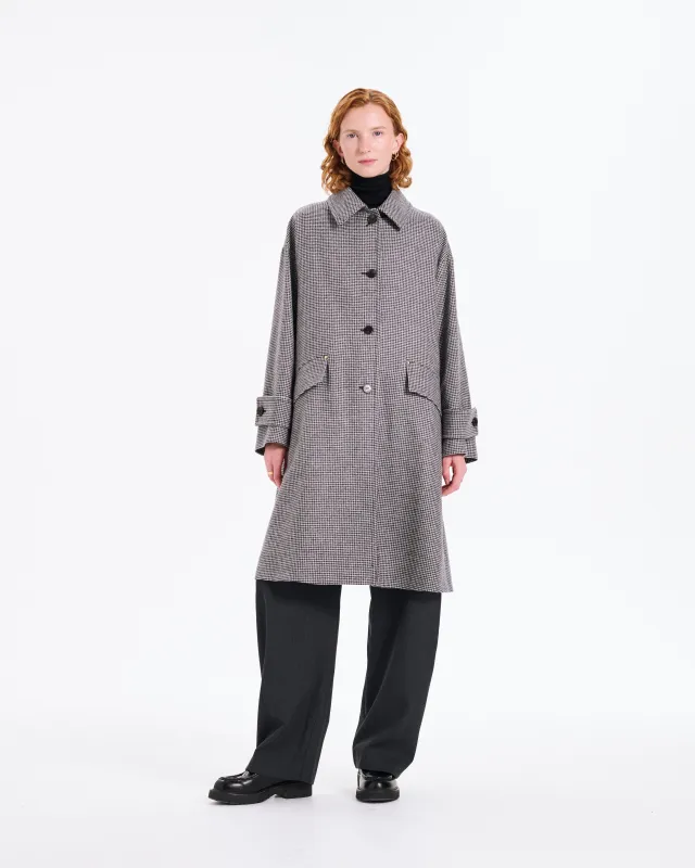 Humbie Slim Long Wool Houndstooth Coat sold by Mackintosh