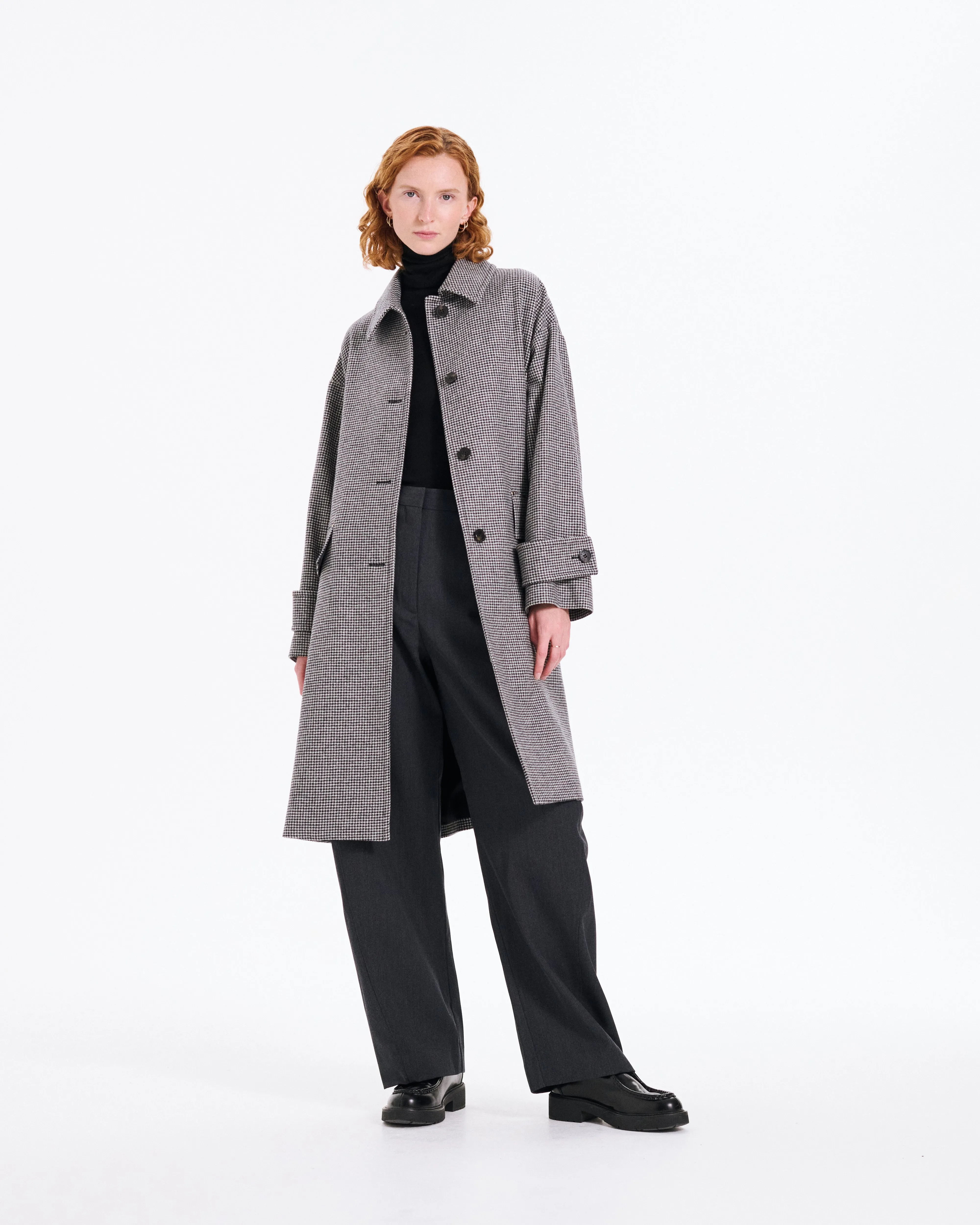 Humbie Slim Long Wool Houndstooth Coat sold by Mackintosh product image thumbnail 2