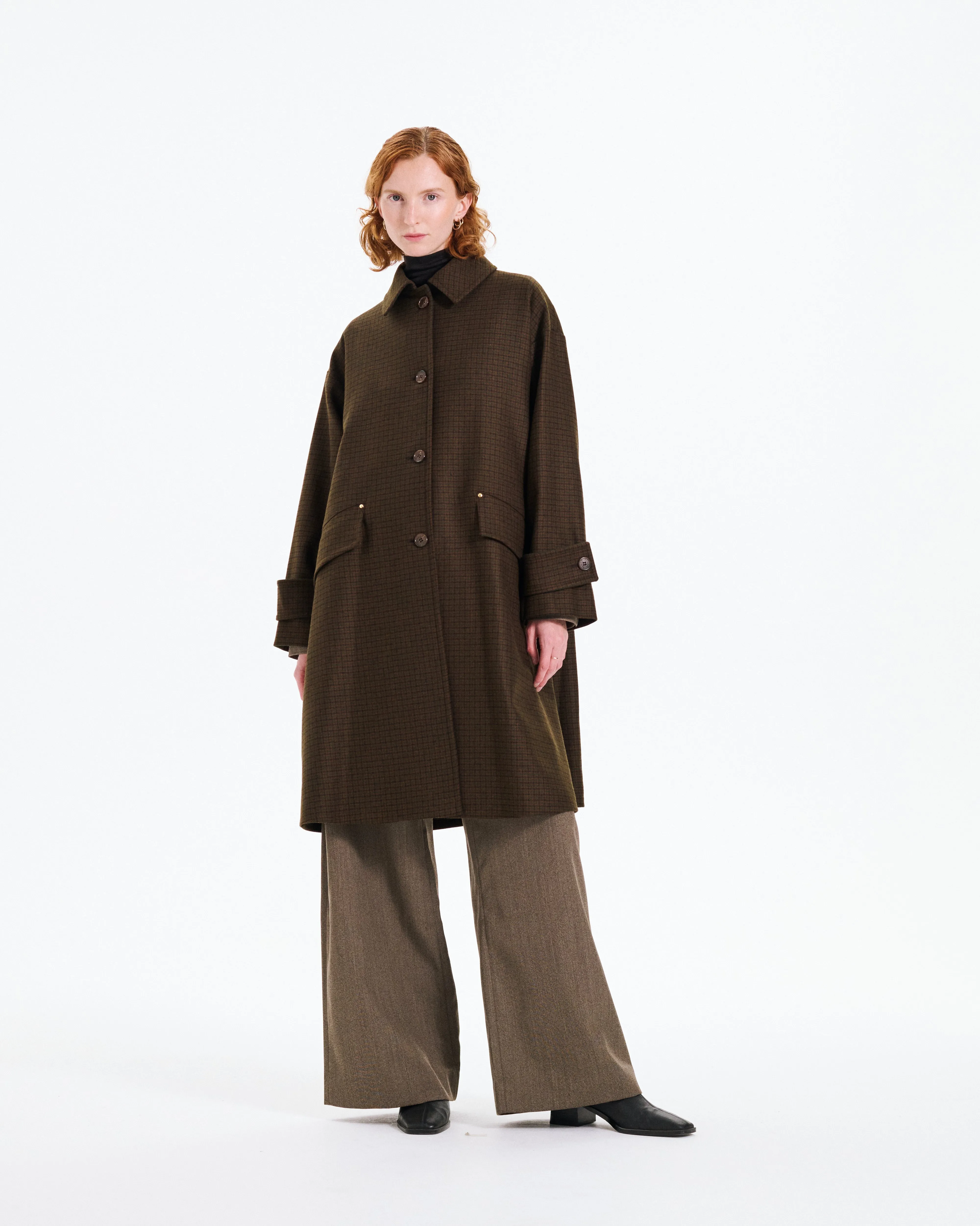 Humbie Slim Long Wool Houndstooth Coat sold by Mackintosh product image thumbnail 2