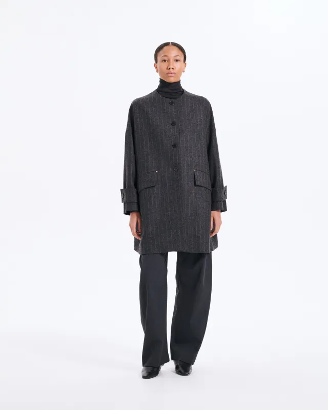 Humbie No Collar Wool Coat made by Mackintosh