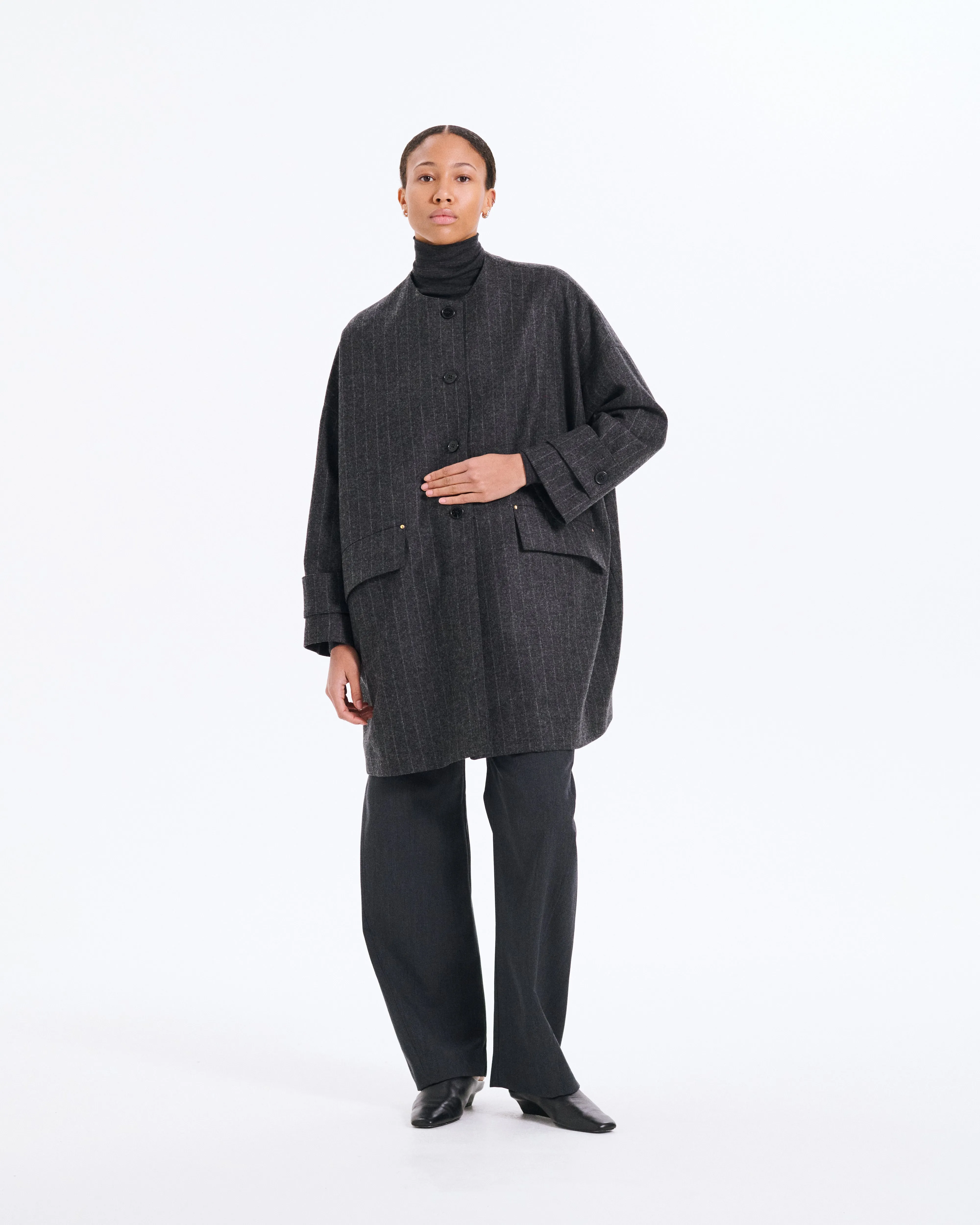 Humbie No Collar Wool Coat sold by Mackintosh product image thumbnail 5