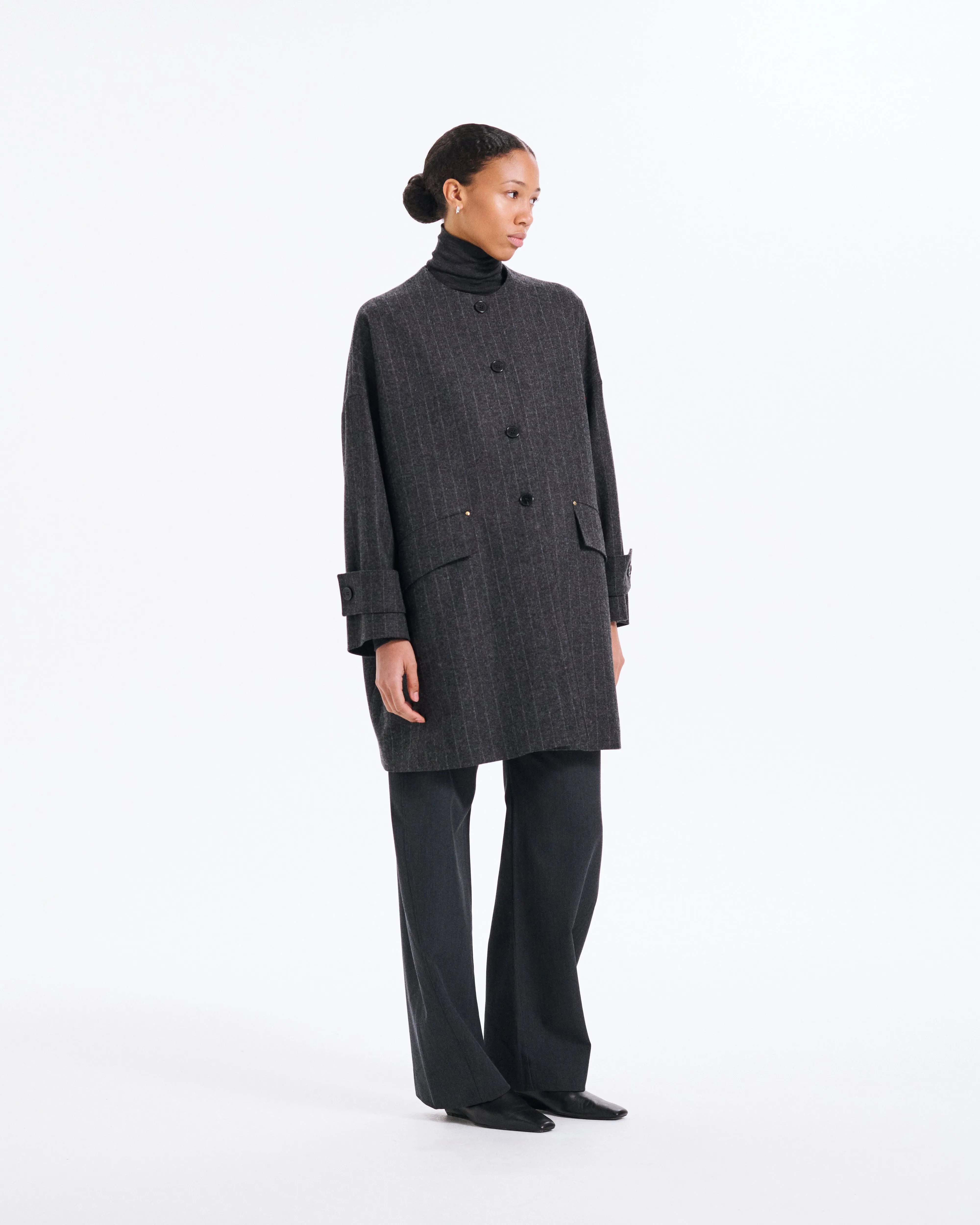 Humbie No Collar Wool Coat sold by Mackintosh product image thumbnail 2