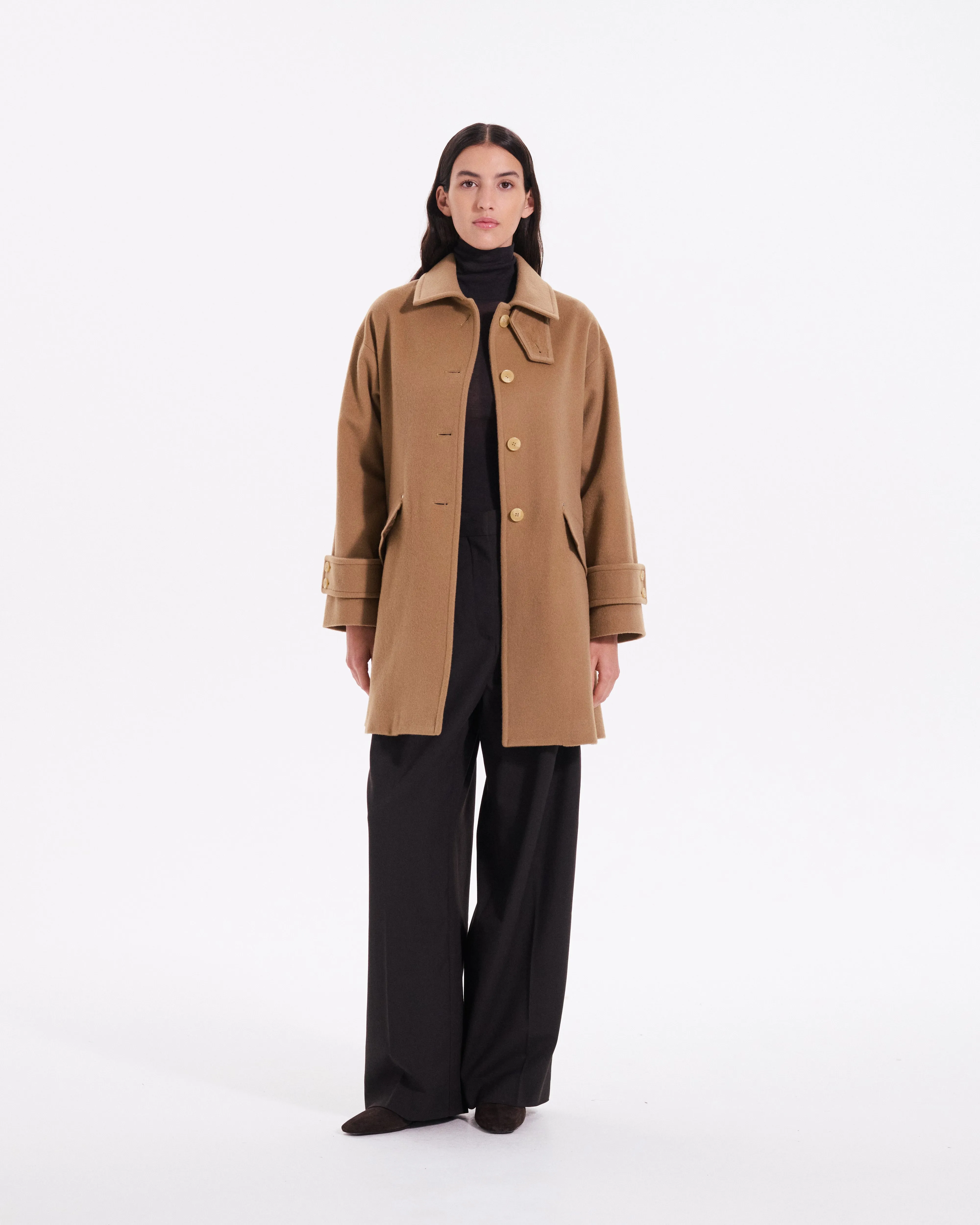 Humbie Slim Cashmere Wool Blend Coat sold by Mackintosh