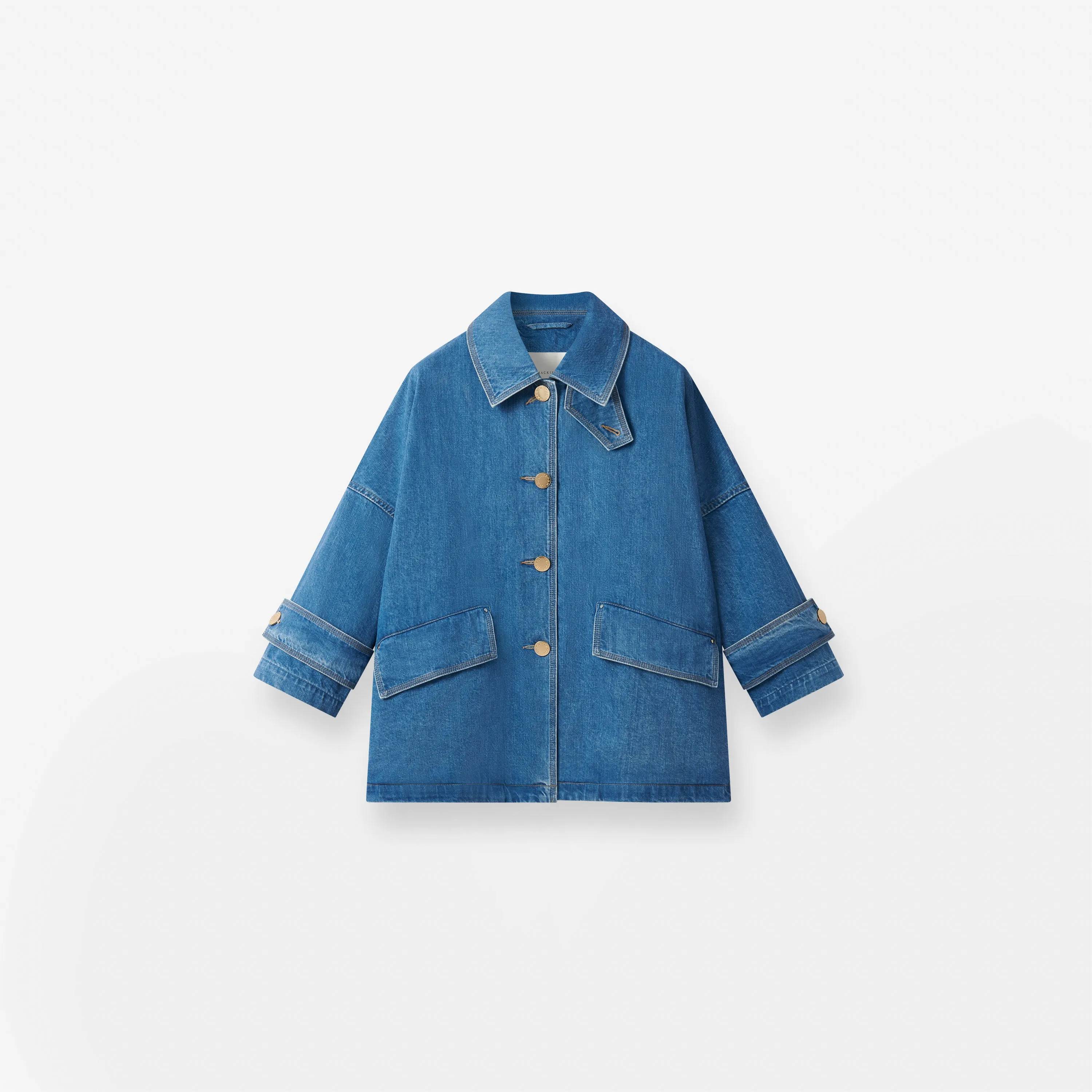 Humbie Cropped Sleeve Denim Jacket sold by Mackintosh