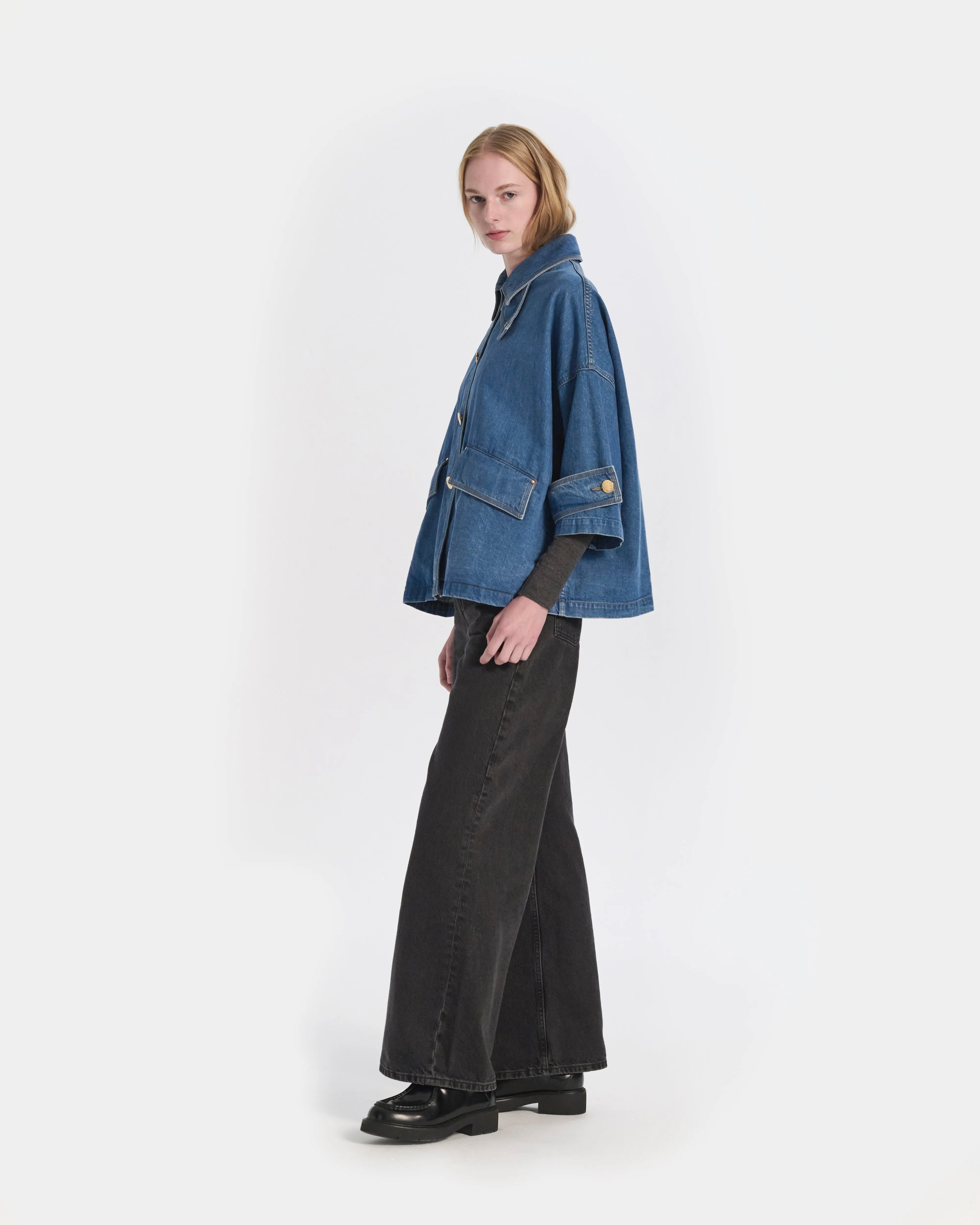 Humbie Cropped Sleeve Denim Jacket sold by Mackintosh product image thumbnail 5