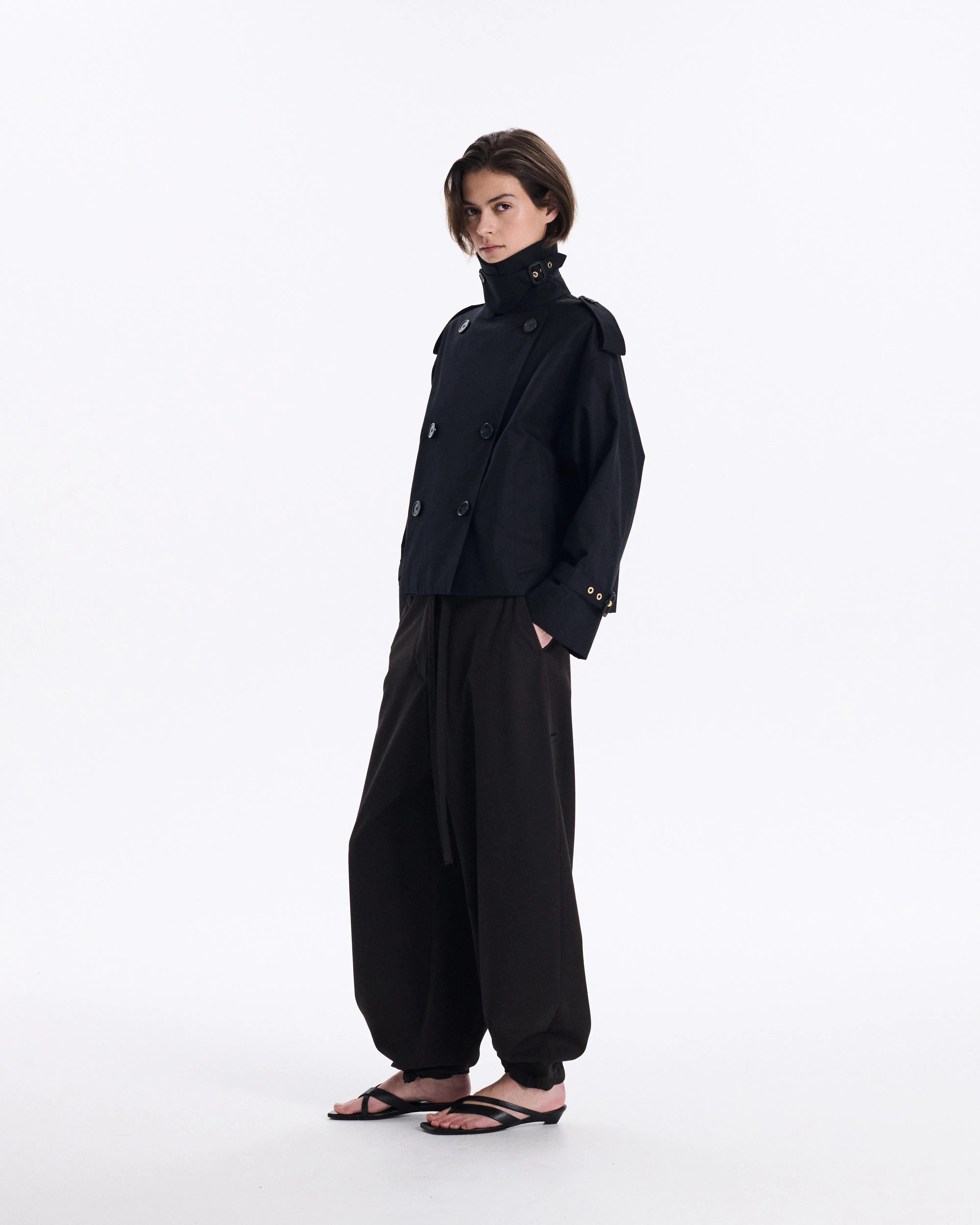 Eyemouth Gabardine Double Breasted Short Trench Coat sold by Mackintosh product image thumbnail 3