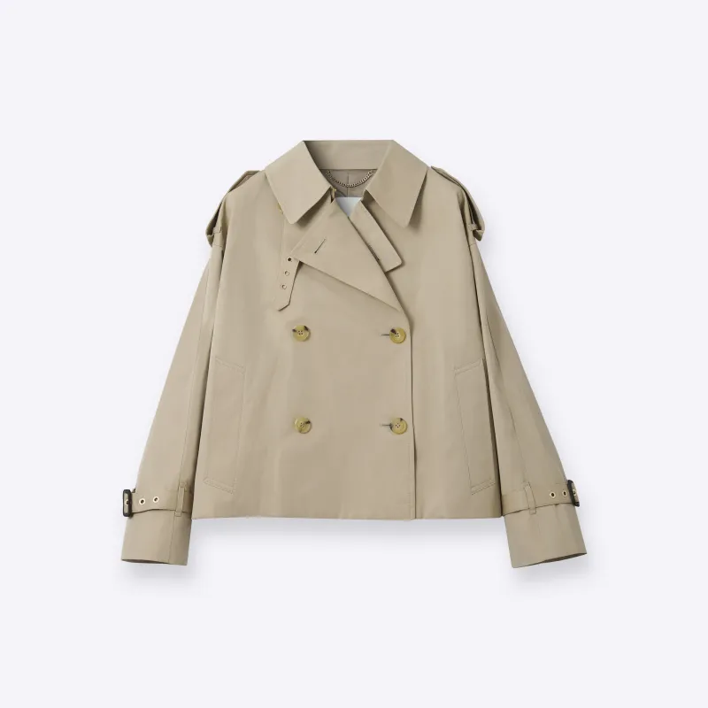 Eyemouth Gabardine Double Breasted Short Trench Coat - CL made by Mackintosh