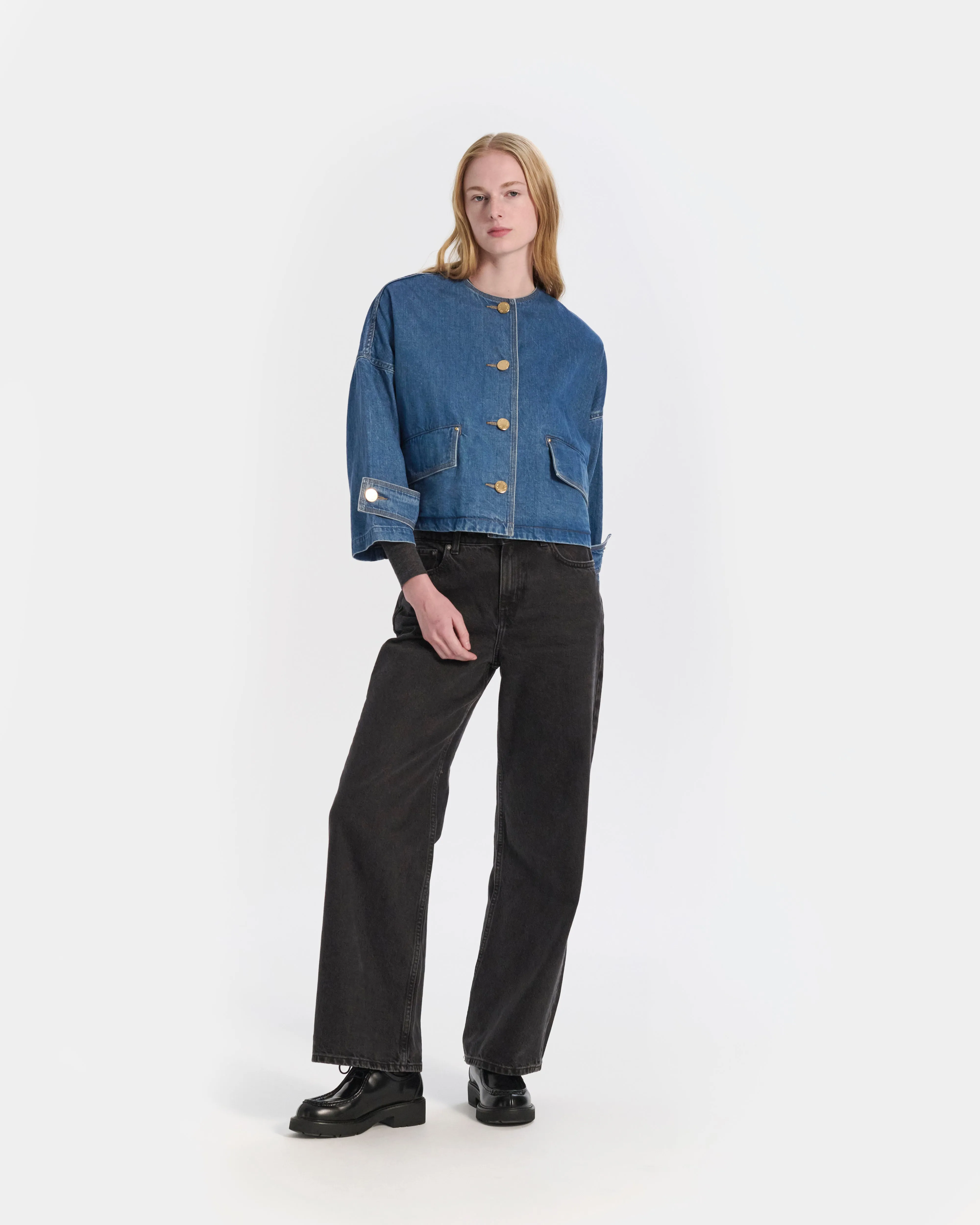 Humbie Collarless Denim Jacket sold by Mackintosh product image thumbnail 2