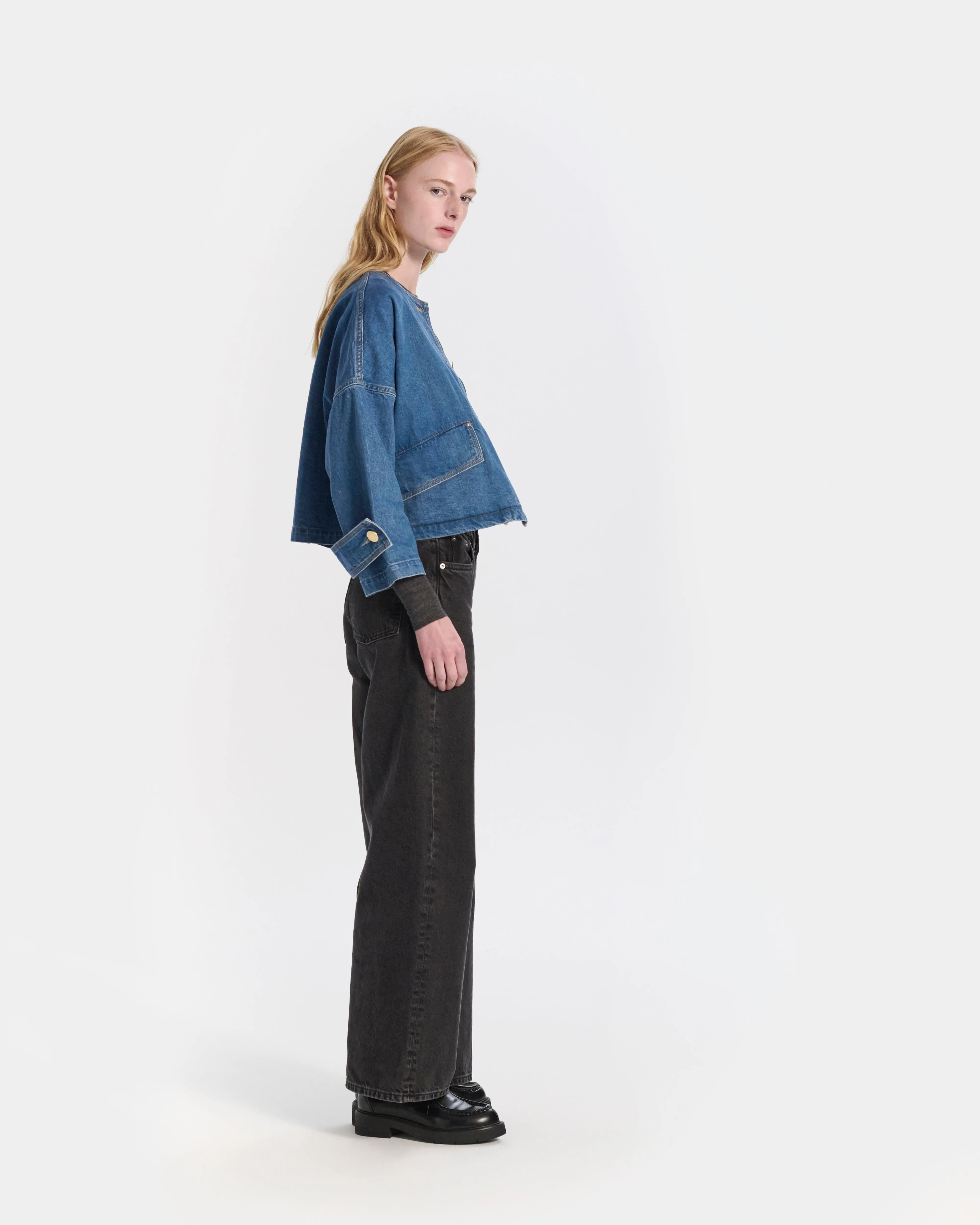Humbie Collarless Denim Jacket sold by Mackintosh product image thumbnail 5