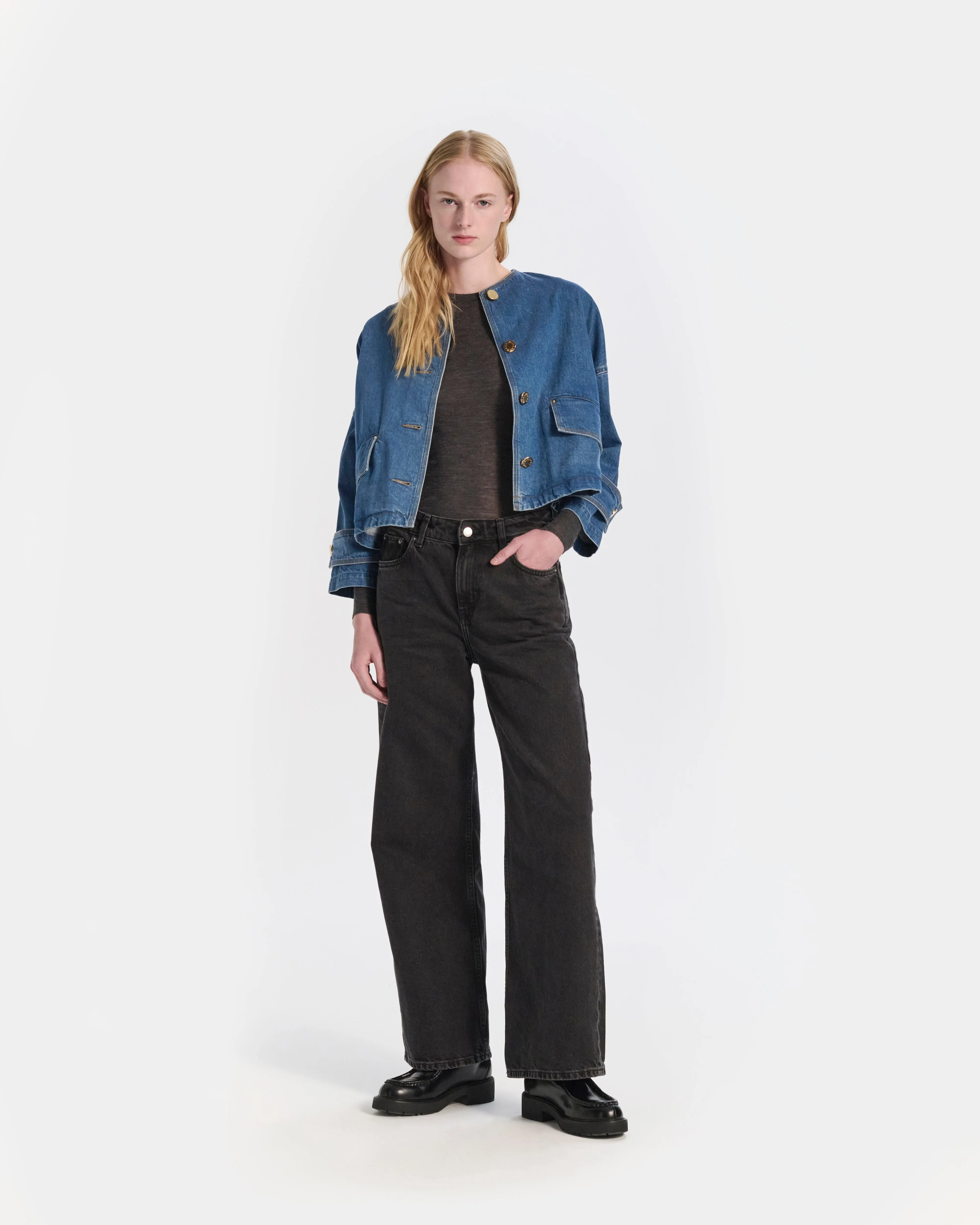 Humbie Collarless Denim Jacket sold by Mackintosh product image thumbnail 3