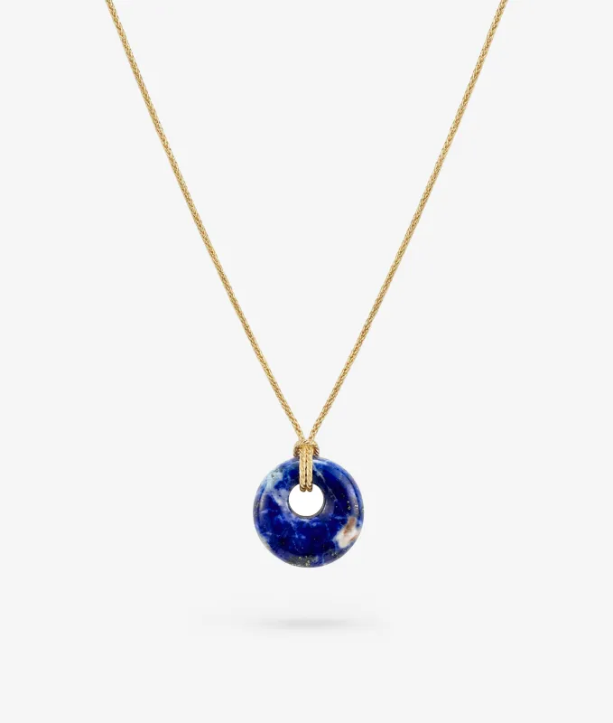 Lapis Pendant Rope Chain Necklace sold by Shashi