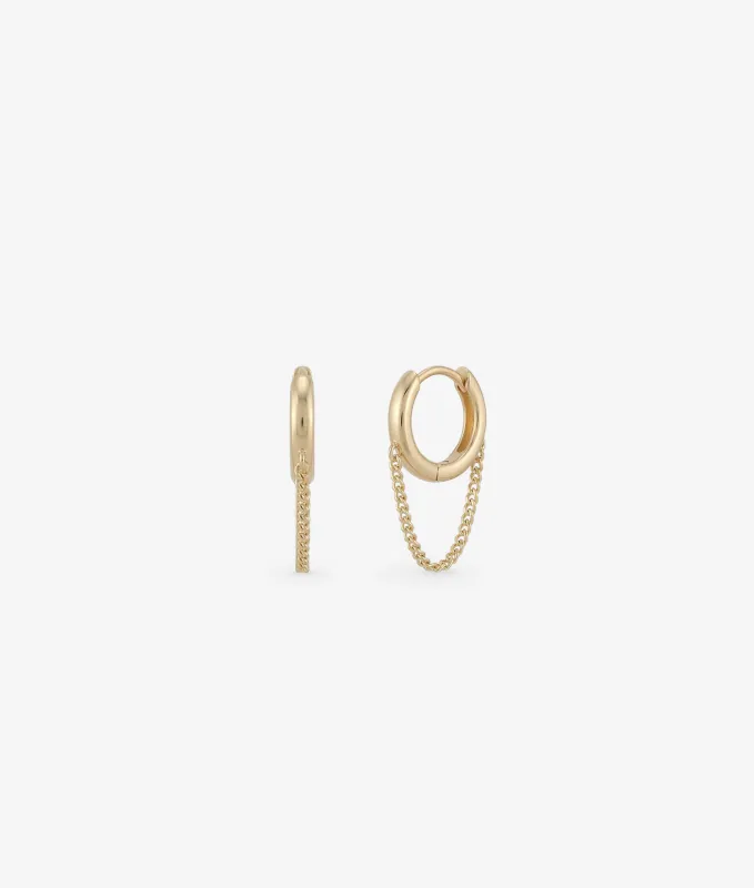 14K Vermeil Chain Huggie Earring sold by Shashi