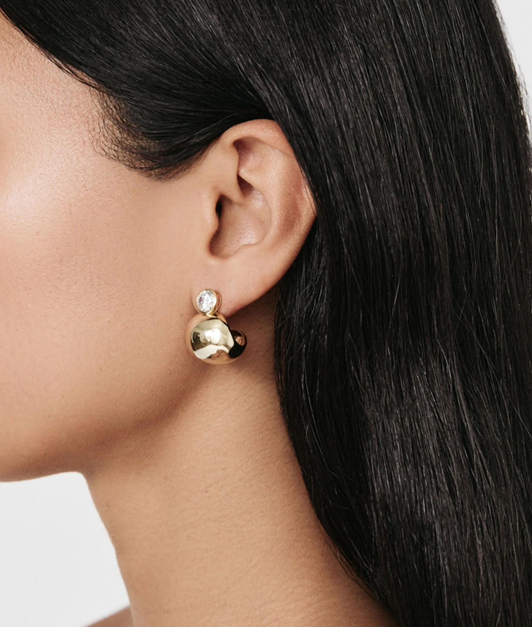 Bezel Gold Earring sold by Shashi product image thumbnail 4