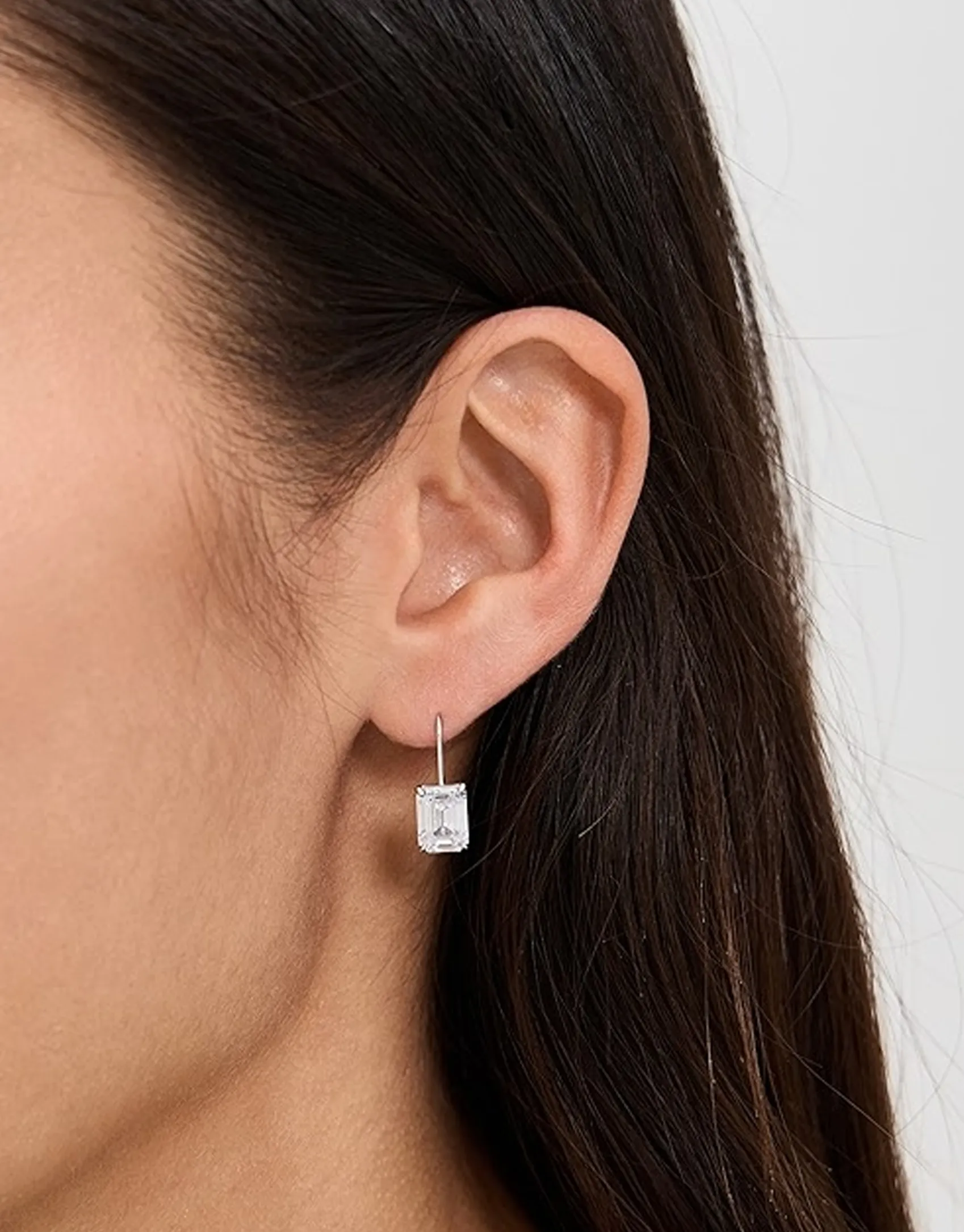 Emerald Baguette French Hook Earring sold by Shashi product image thumbnail 2