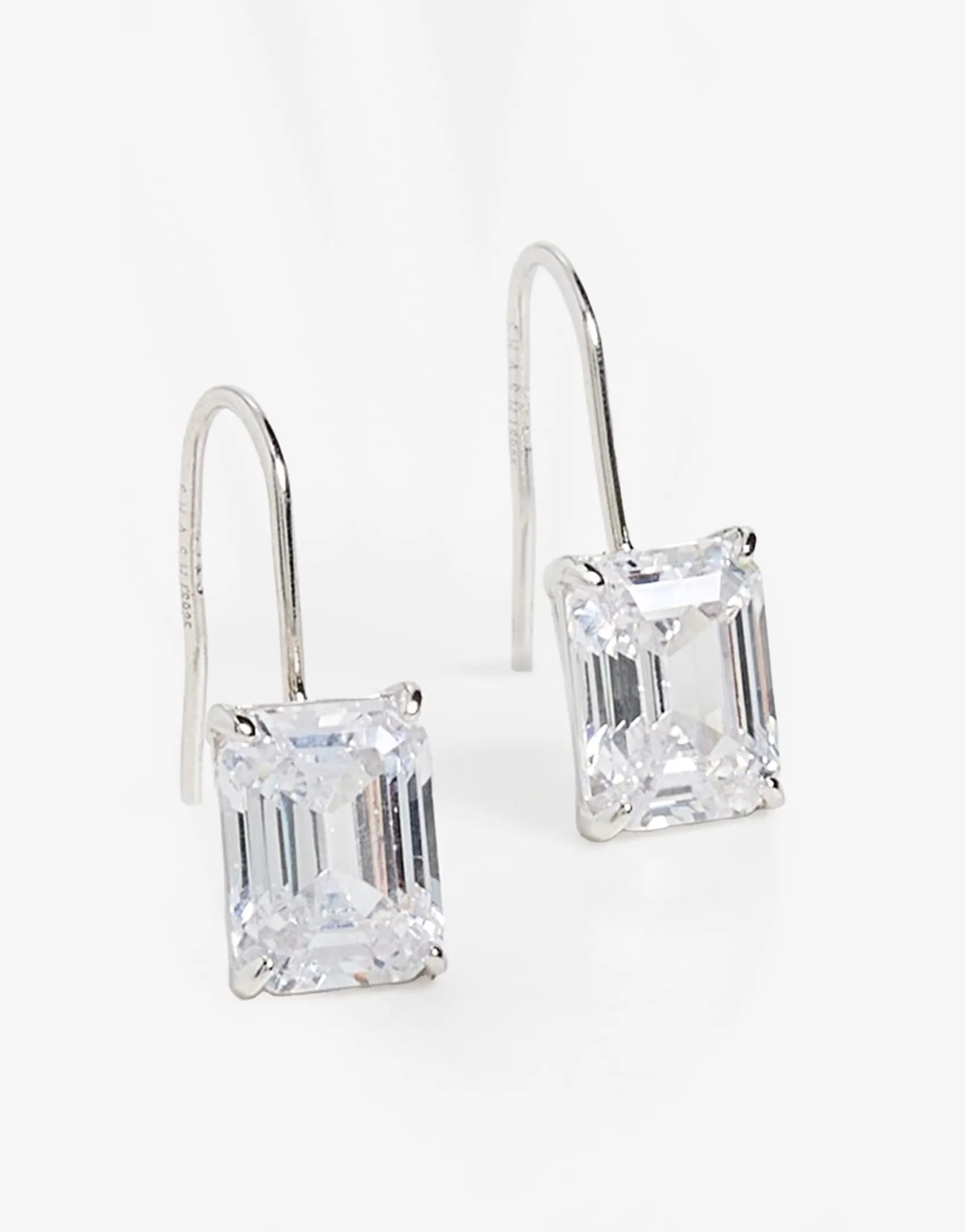 Emerald Baguette French Hook Earring sold by Shashi