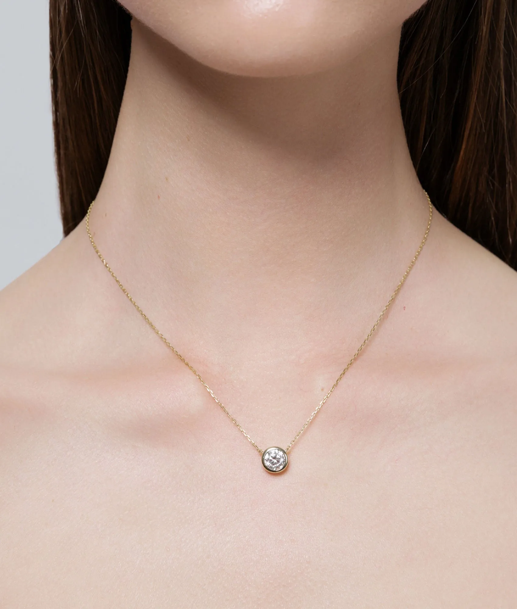 Bezel Solitaire Moissanite Necklace sold by Shashi product image thumbnail 3