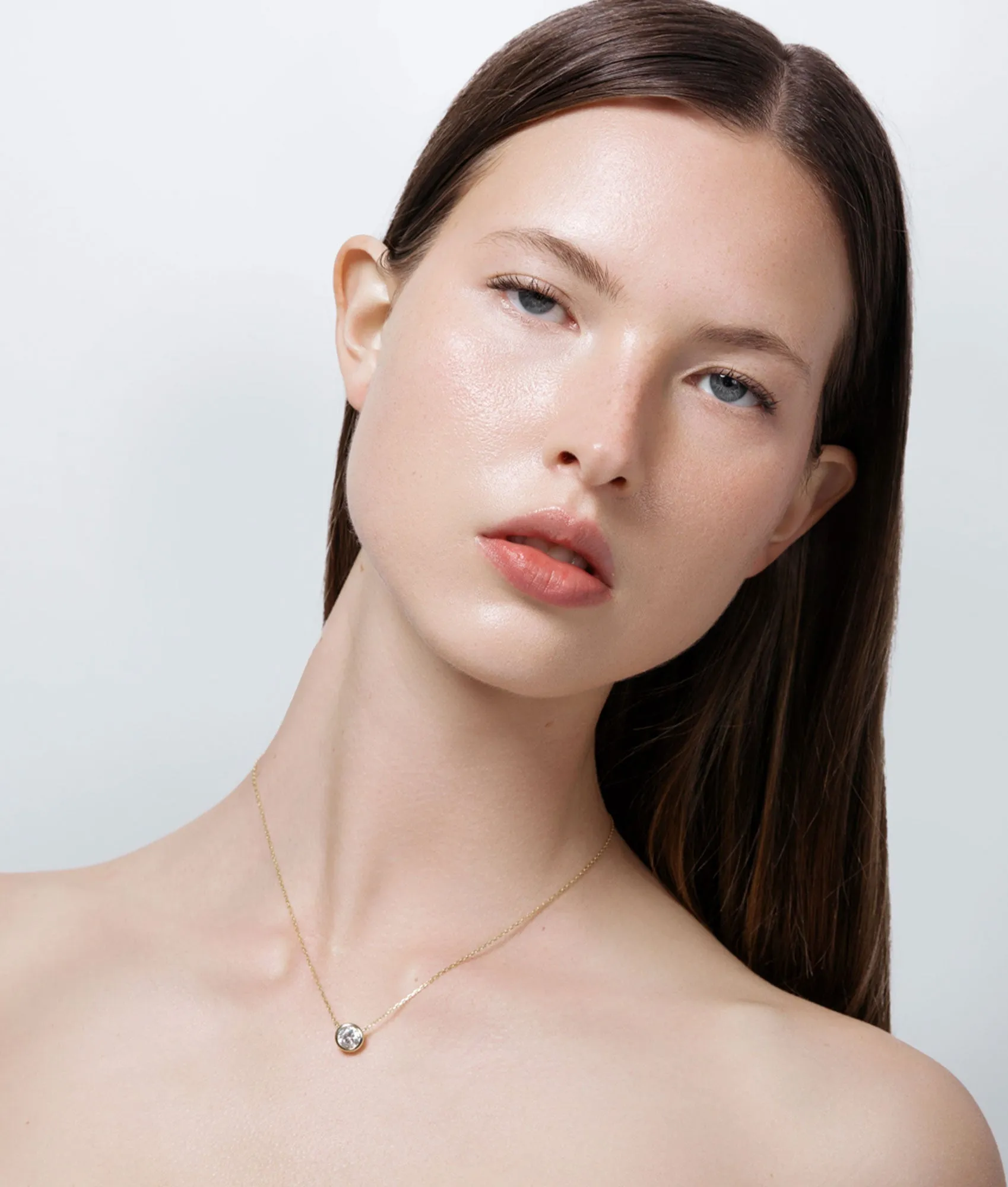 Bezel Solitaire Moissanite Necklace sold by Shashi product image thumbnail 4