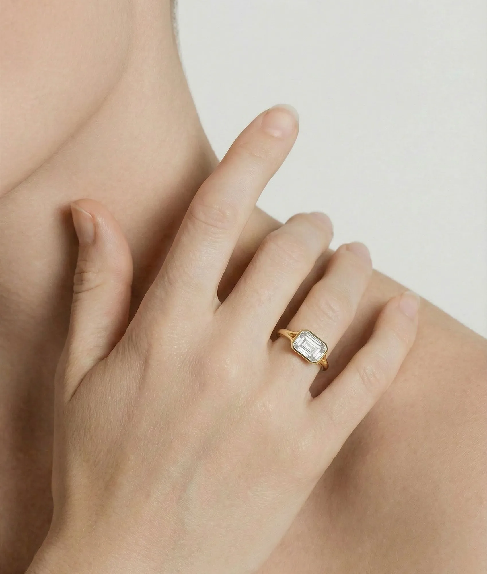 Emerald Baguette Bezel Ring sold by Shashi product image thumbnail 2