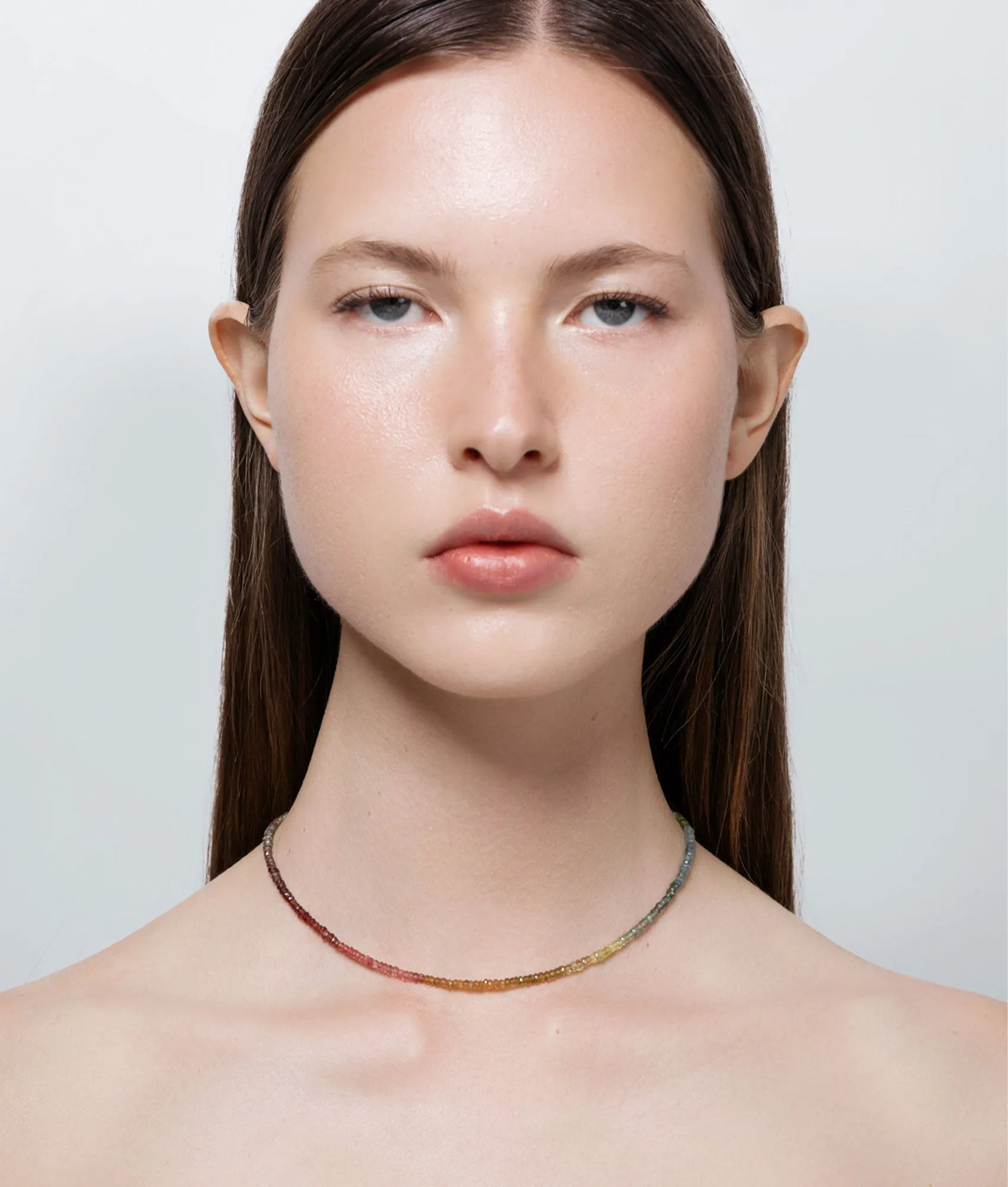 Aisha Gemstone Necklace, Muted Rainbow sold by Shashi