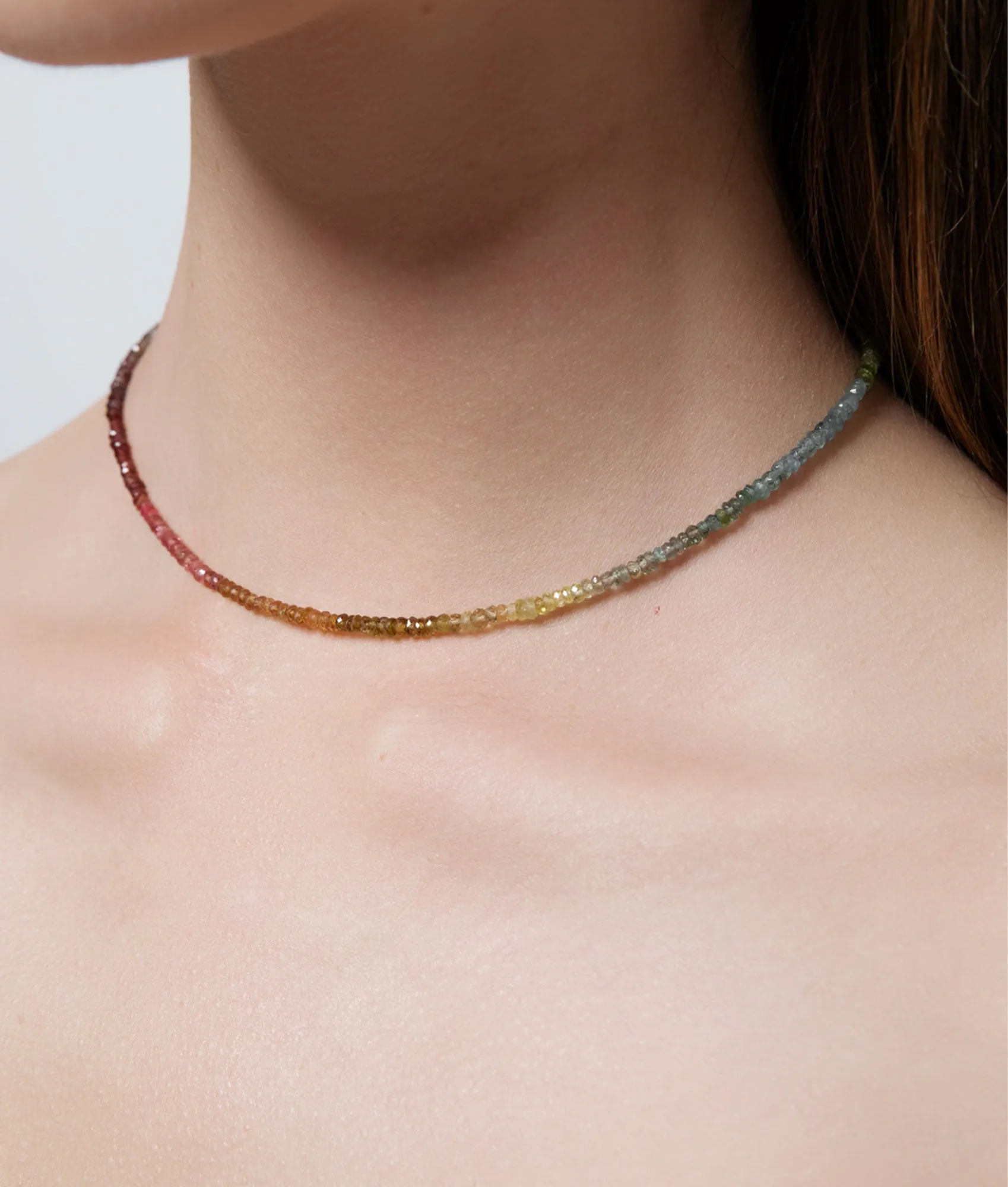 Aisha Gemstone Necklace, Muted Rainbow sold by Shashi product image thumbnail 3