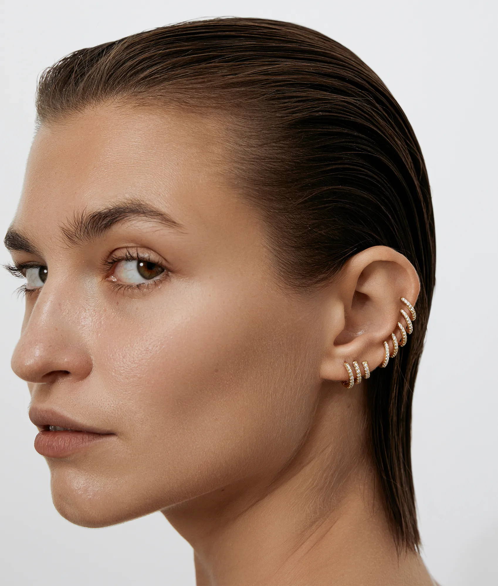 Katerina Triple Pave Hoop sold by Shashi product image thumbnail 3