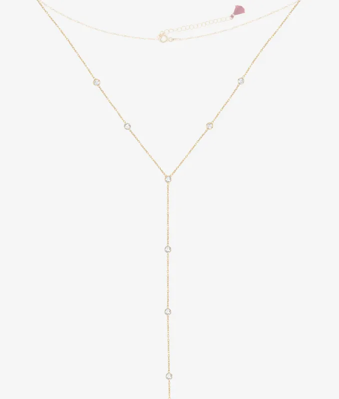 Emily Diamond Lariat Necklace sold by Shashi