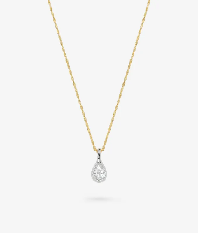 Pear Diamond Chain Necklace made by Shashi