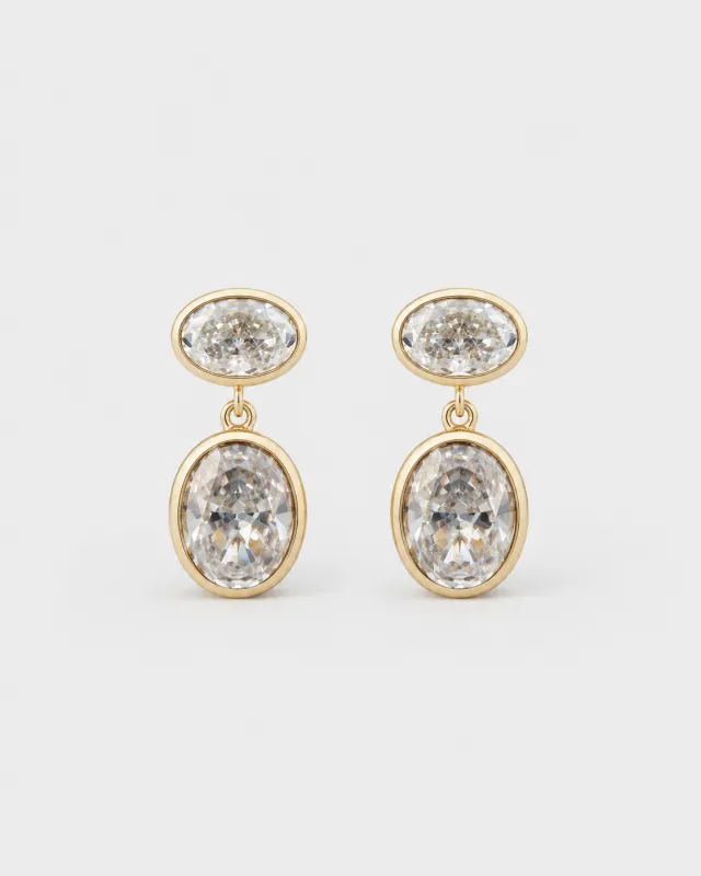 Oval Bezel Drop Earring made by Shashi