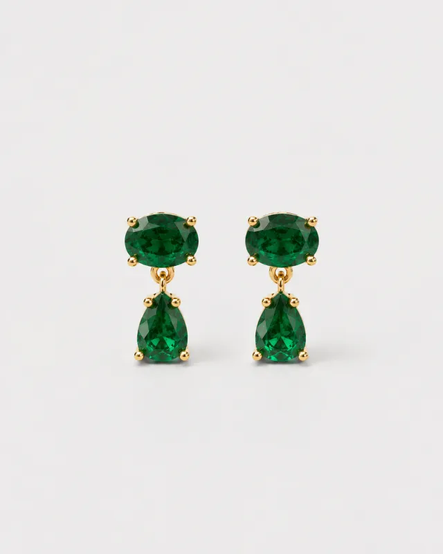 Bezel Drop Emerald Earring made by Shashi