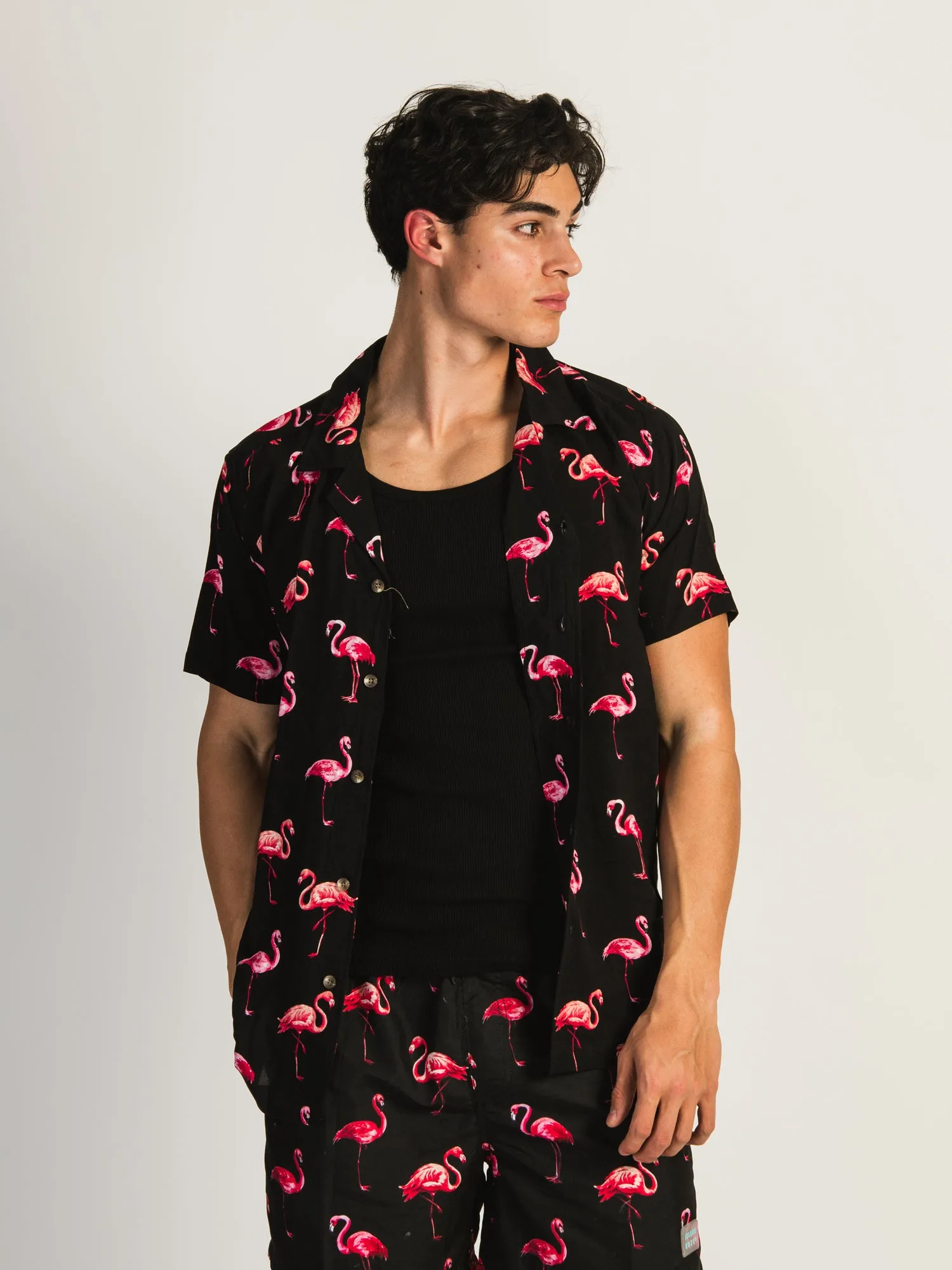 ISLAND HAZE FLAMINGO SHORT SLEEVE WOVEN sold by Boathouse