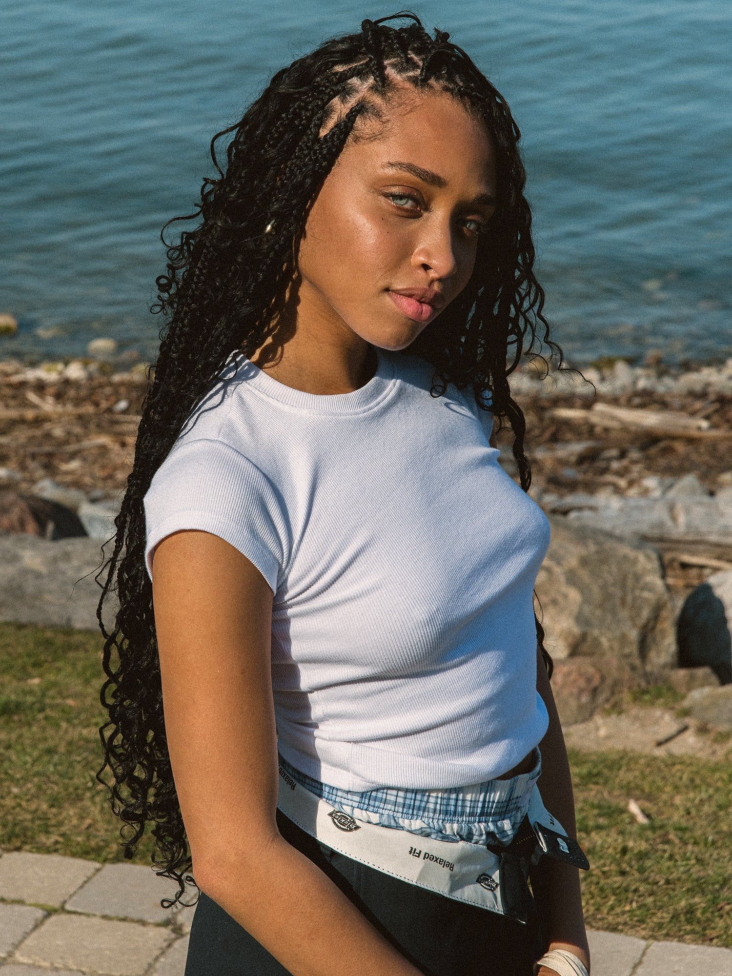 HARLOW RIBBED BABY TEE - WHITE - CLEARANCE sold by Boathouse