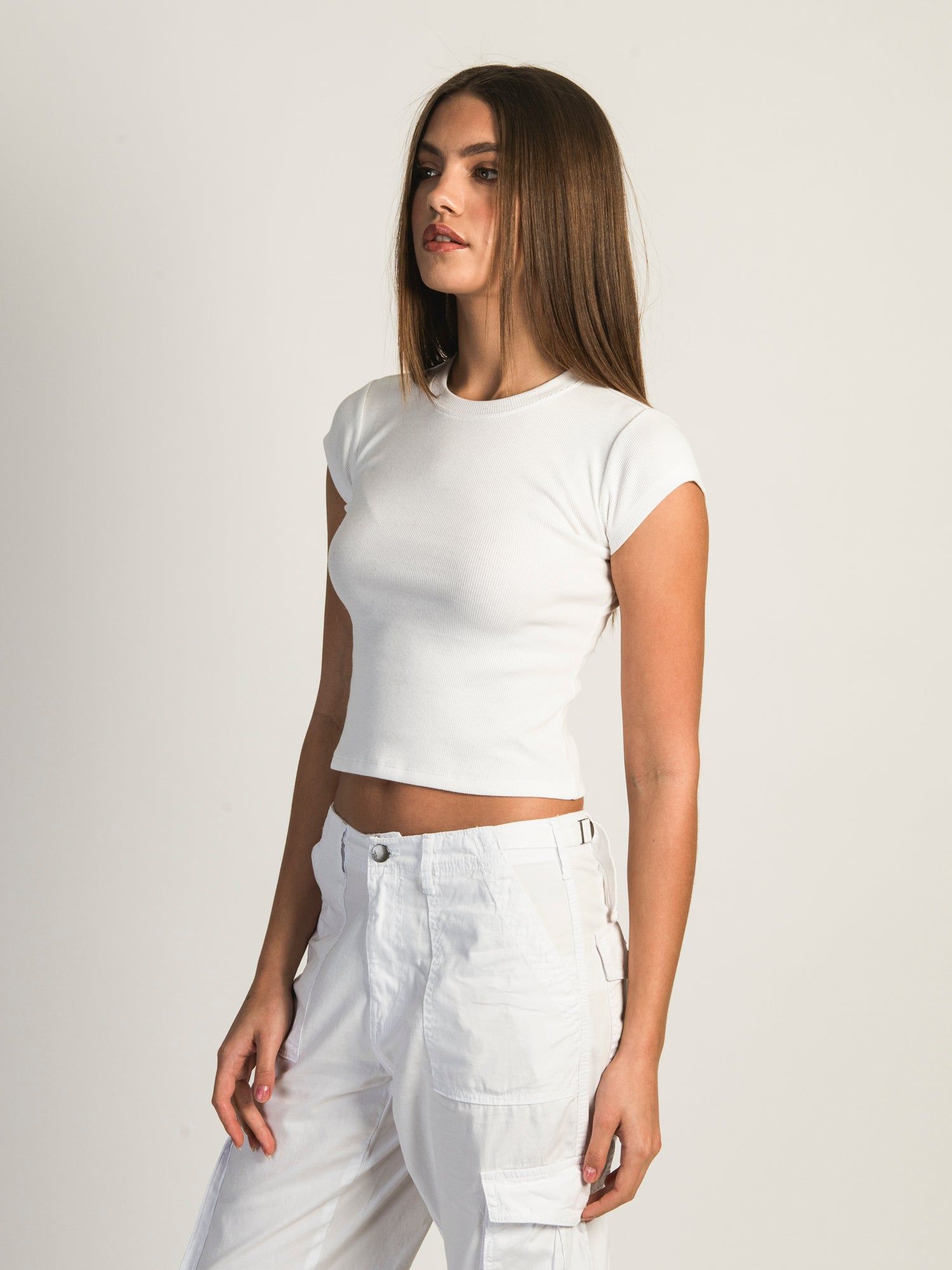 HARLOW RIBBED BABY TEE - WHITE - CLEARANCE sold by Boathouse product image thumbnail 3