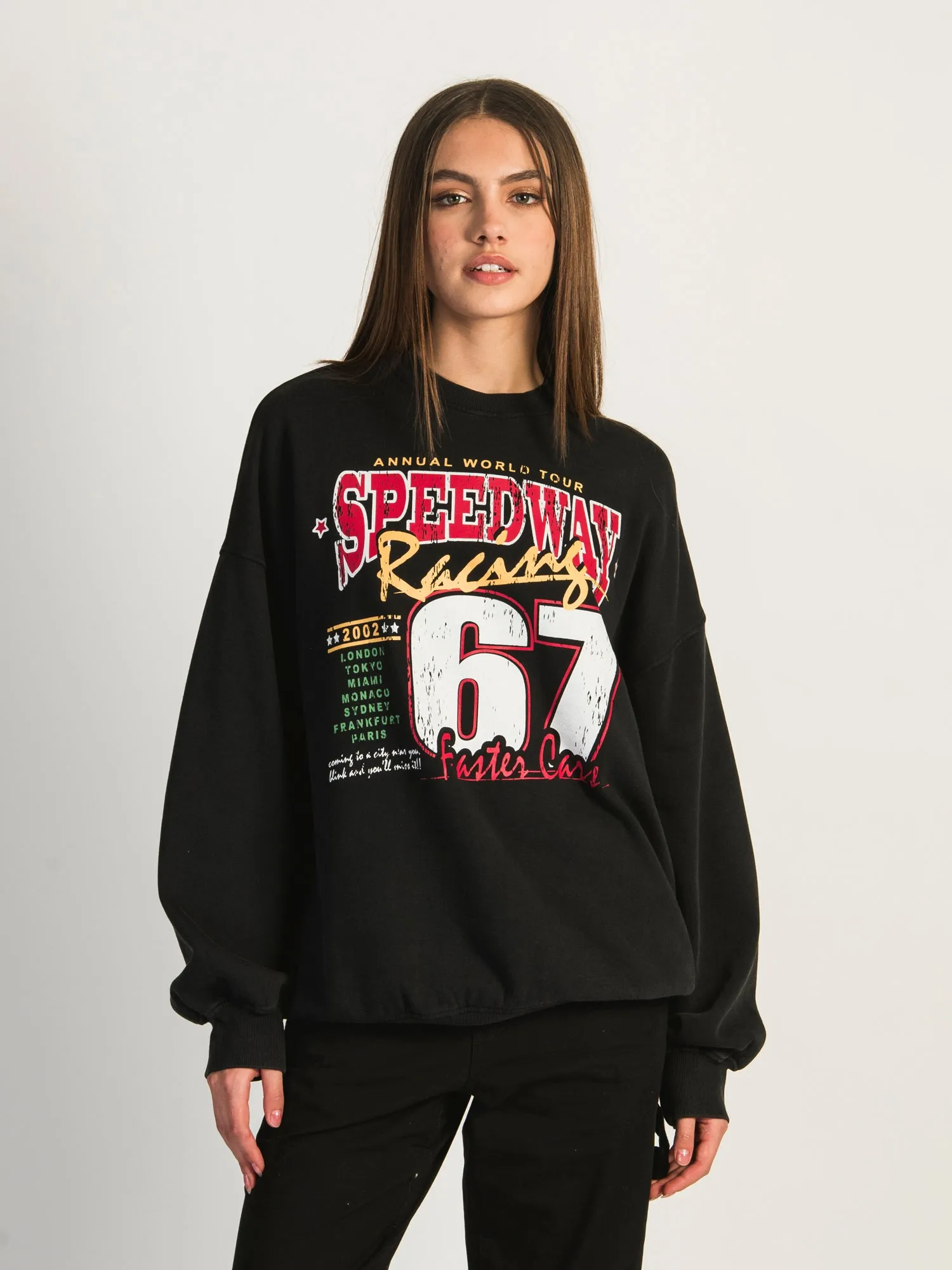 HARLOW MICHELLE PRINT CREWNECK - SPEEDWAY RACING sold by Boathouse