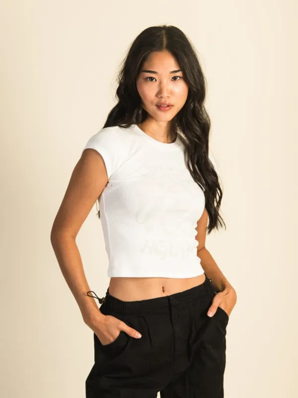 HARLOW RIBBED BABY PRINT TEE - WHITE - CLEARANCE sold by Boathouse