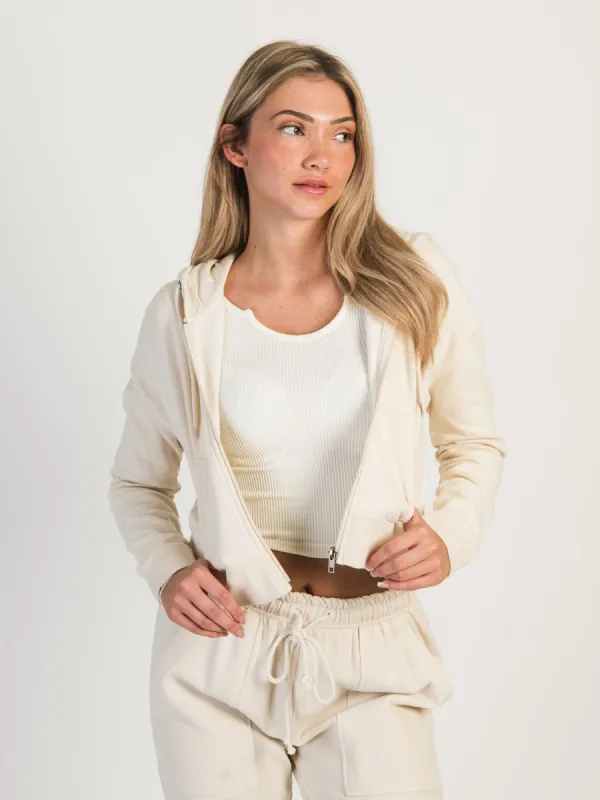 HARLOW JOSIE ZIP UP HOODIE - CREAM - CLEARANCE sold by Boathouse