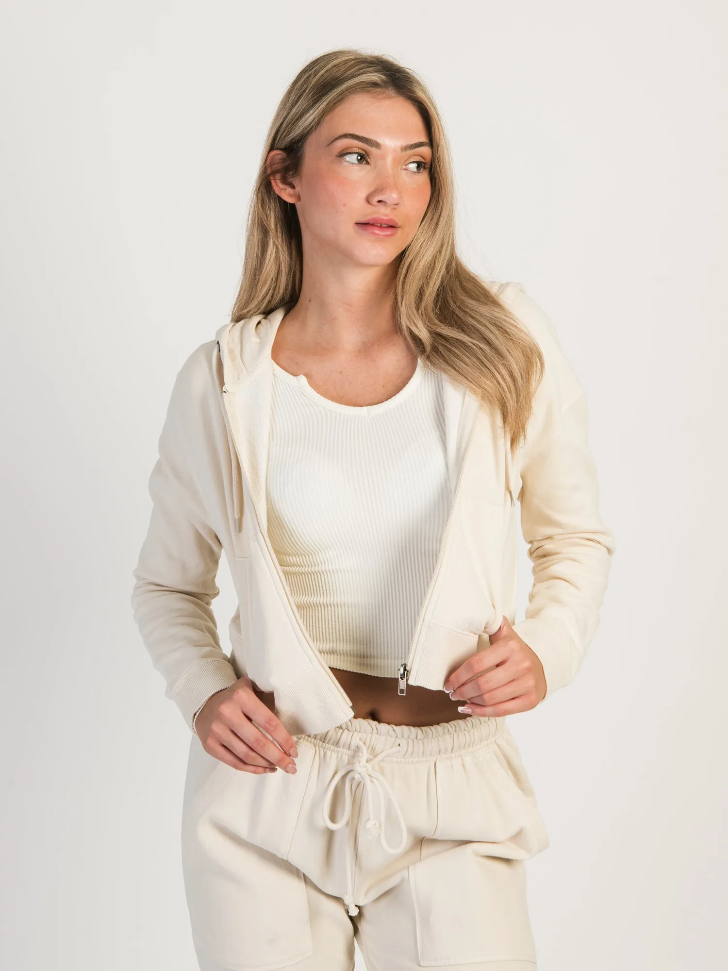 HARLOW JOSIE ZIP UP HOODIE - CREAM - CLEARANCE sold by Boathouse