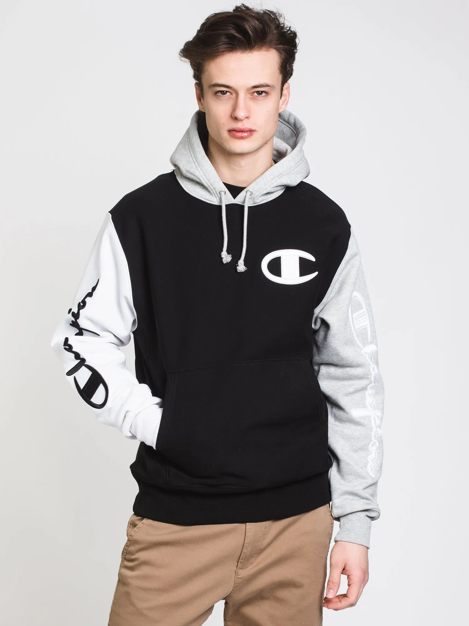 MENS RW 'C' COLOURBLOCK PULLOVER HOODIE - BLACK - CLEARANCE sold by Boathouse