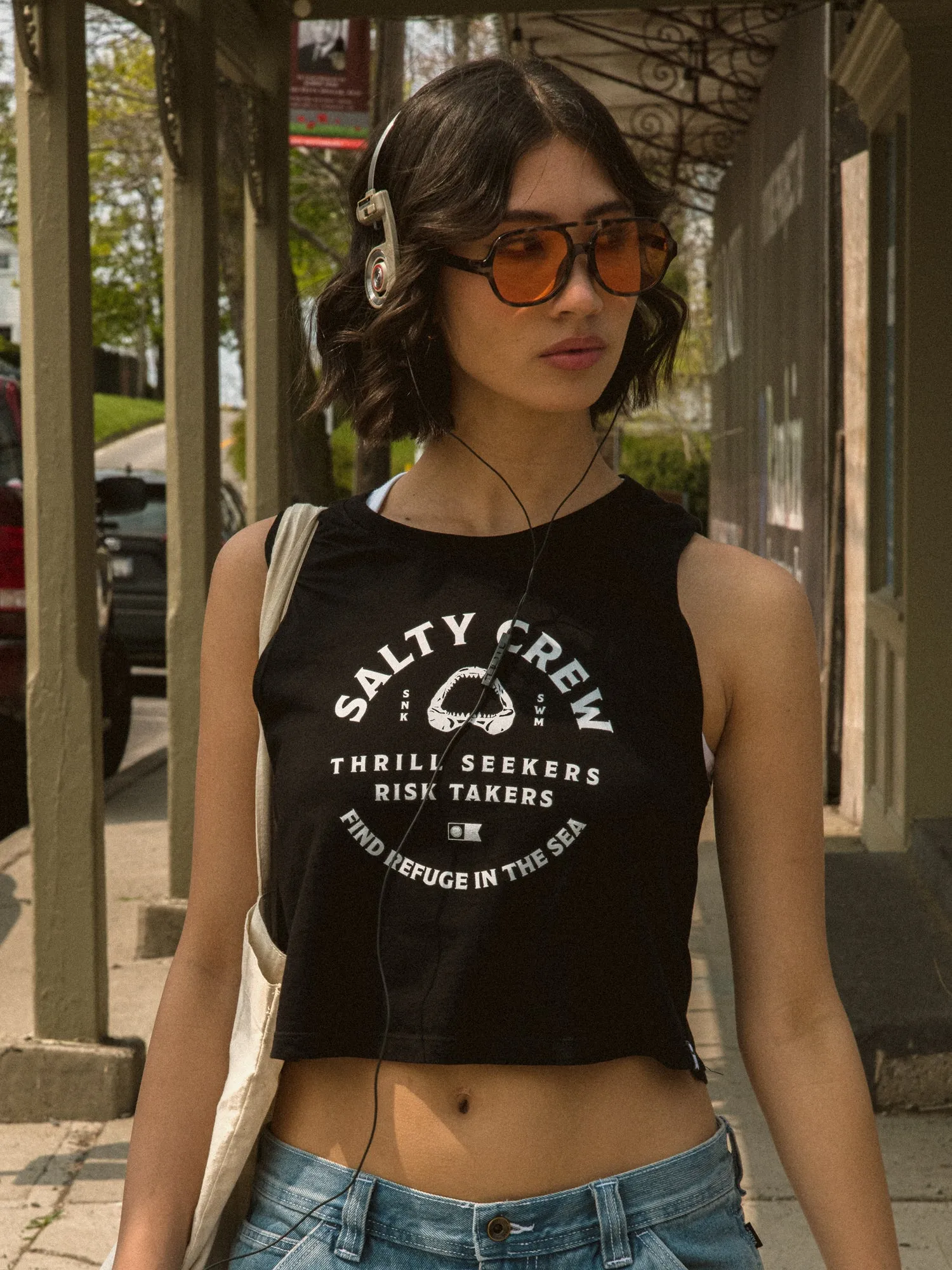 SALTY CREW CHOMPERS CROPPED TANK sold by Boathouse