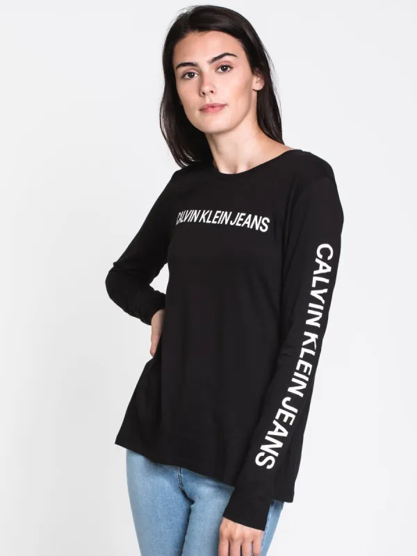 WOMENS VARSITY HER LONG SLEEVE TEE - BLACK - CLEARANCE sold by Boathouse