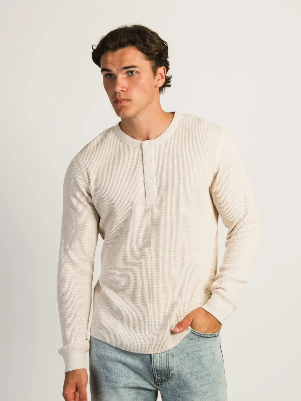 KOLBY WAFFLE HENLEY - OATMEAL sold by Boathouse